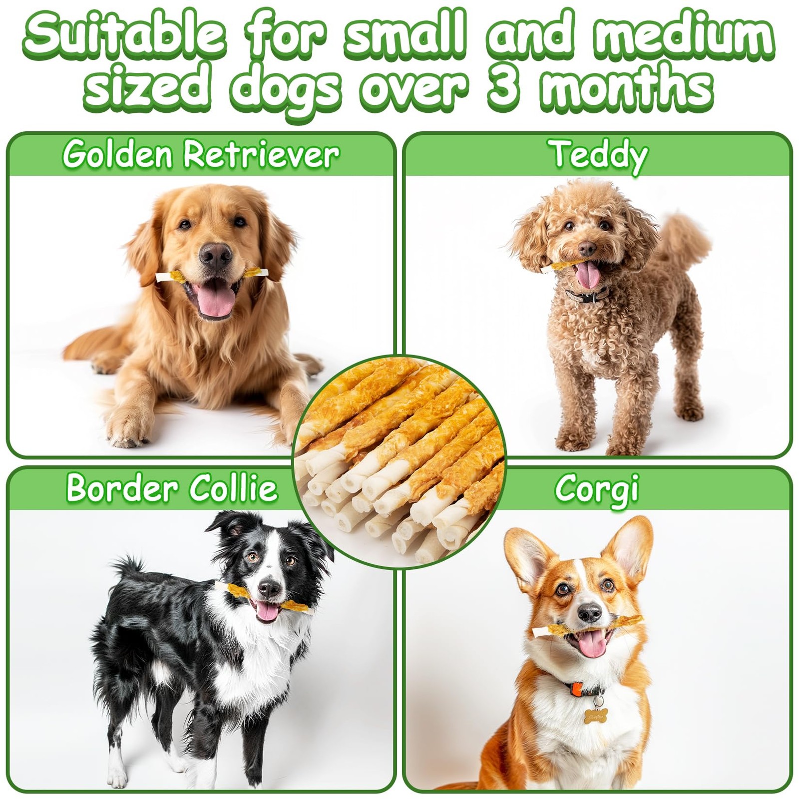MAQIHAN Chicken Wrapped Rawhide Dog Treats – 15 Oz Hide 15 Ounce (Pack of 1)