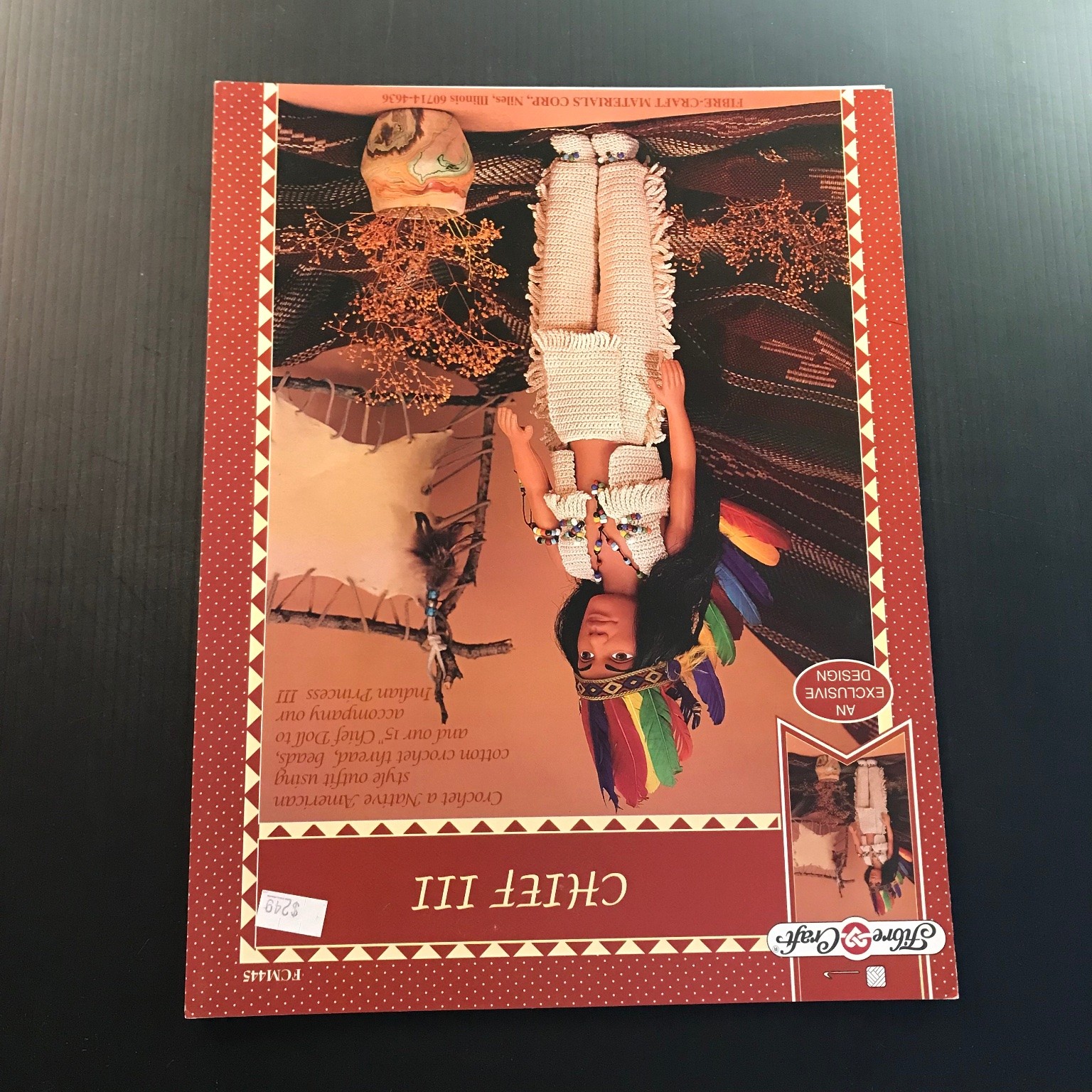 Fibre-Craft CHIEF III Crochet Pattern FCM445 Native American Doll Outfit