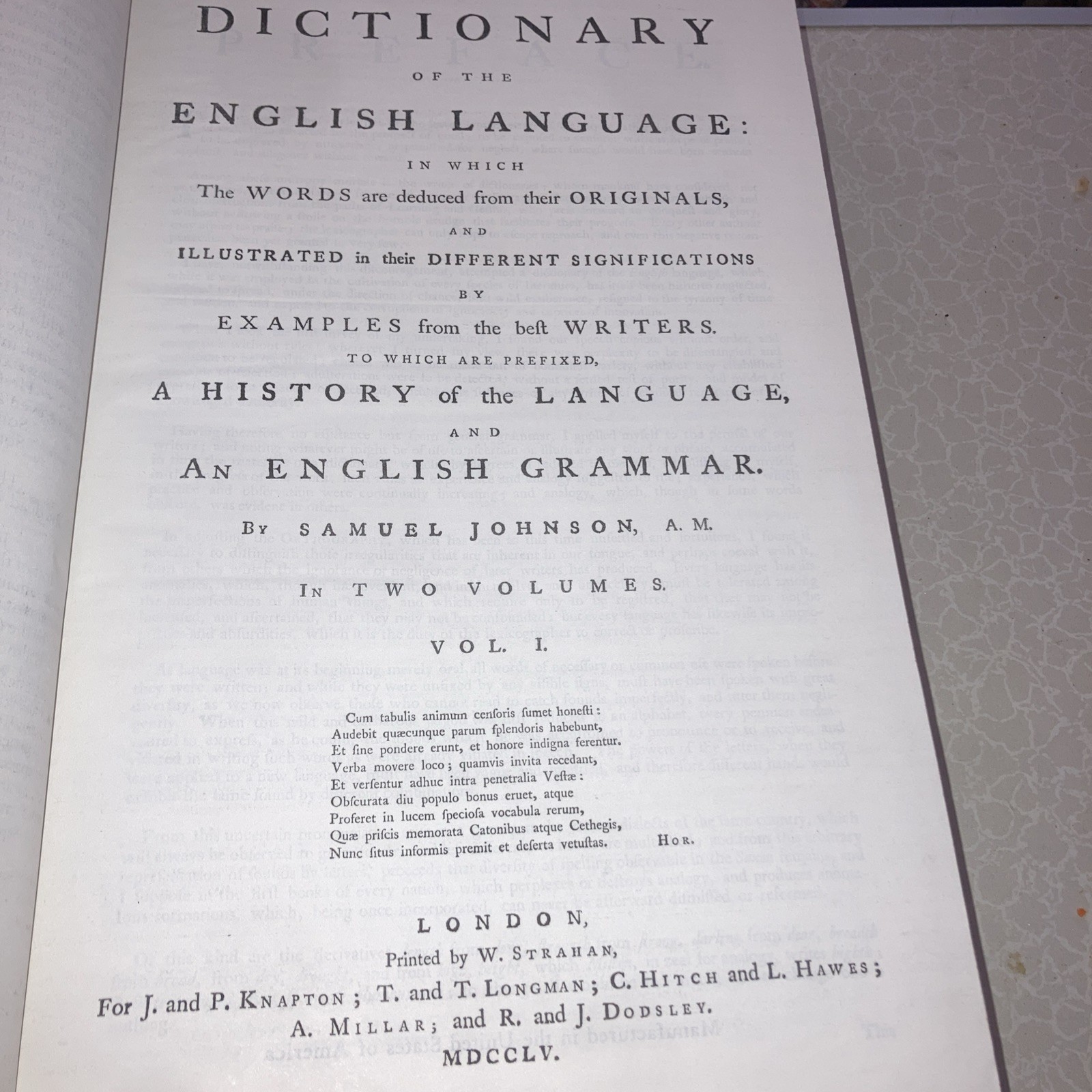 A Dictionary Of The English Language By Johnson 1979 Times Edition