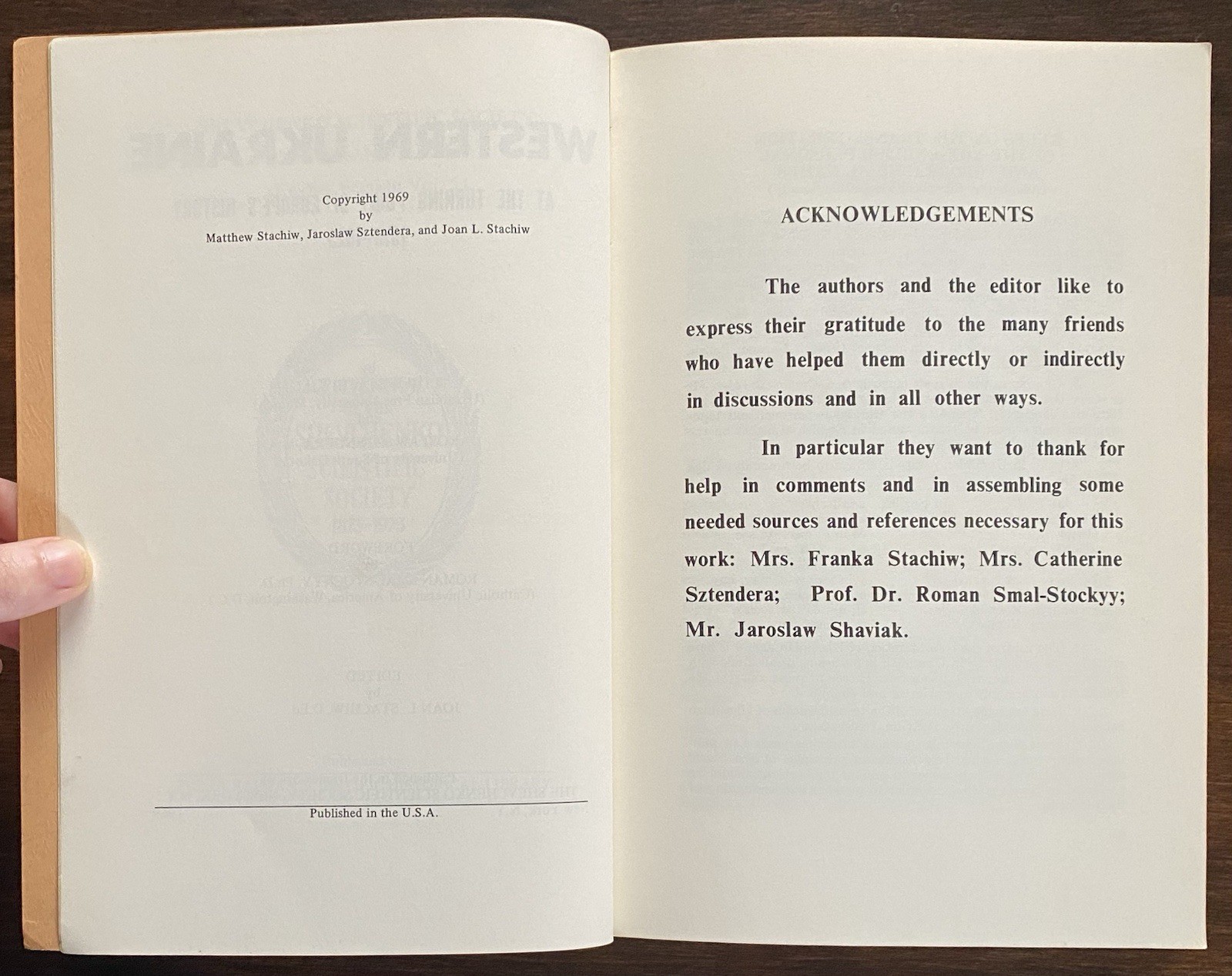 Western Ukraine At The Turning Point Of Europe’s History By M. Stachiw, Vintage