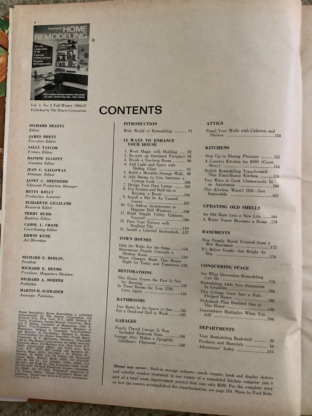 House Beautiful 1966 Home Remodeling Issue Mid Century Modern 216 pages