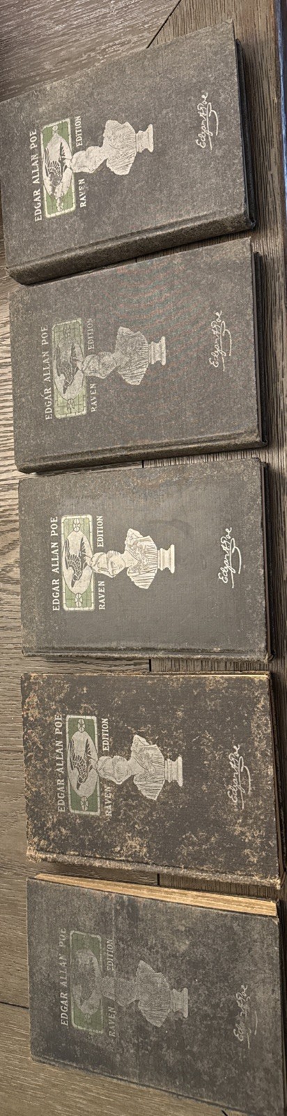 Edgar Allan Poe Raven Edition 1903 In 5 Volumes COMPLETE SET