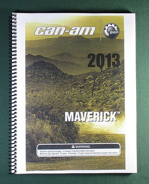 2013 Can-Am Maverick 1000 Owner’s Manual: 159 Pages & Protective Covers