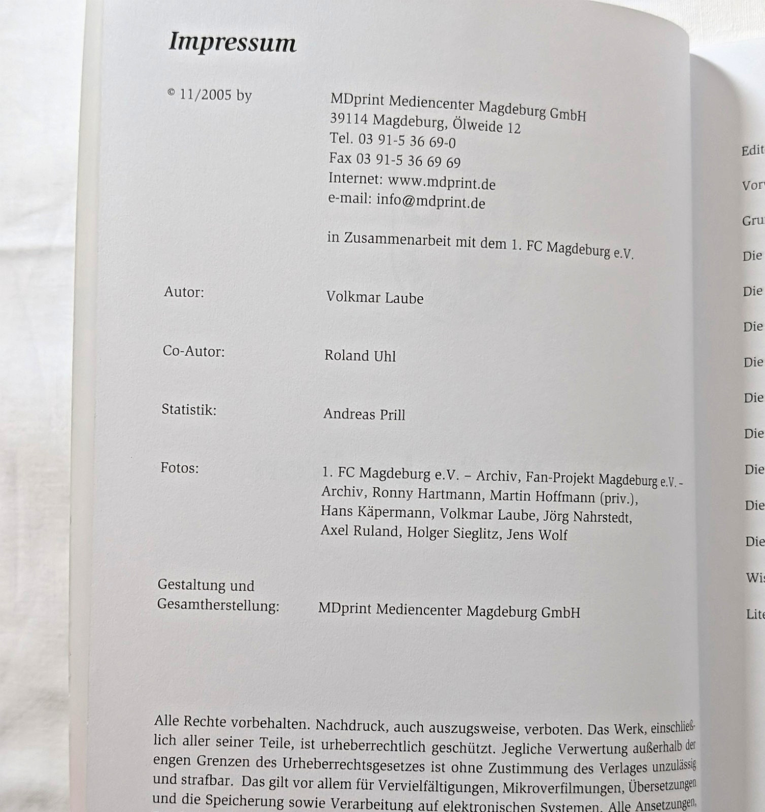 RAR Buch 1.FC Magdeburg Blau-Weißes Lexikon 2005 40 Jahre FCM DDR Fußball EC 74
