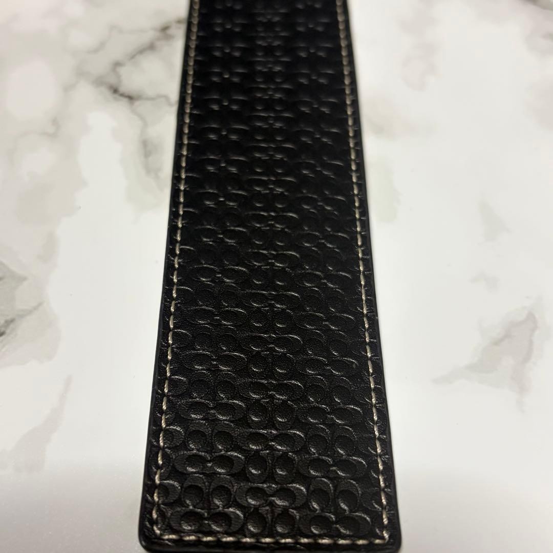 COACH Leather Bookmark Black Signature Pattern Un 7.1in x 1.5in