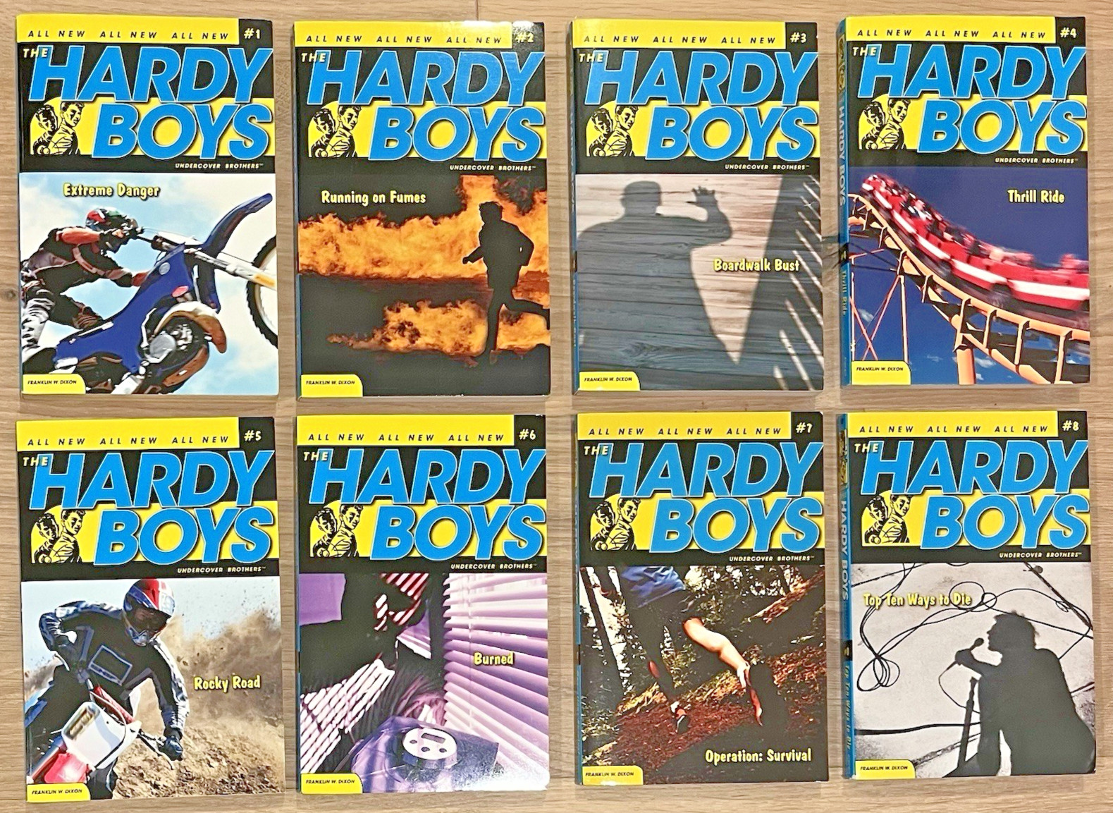 Hardy Boys Undercover Brothers – Franklin W Dixon – LOT of 8 ~ Books # 1-8