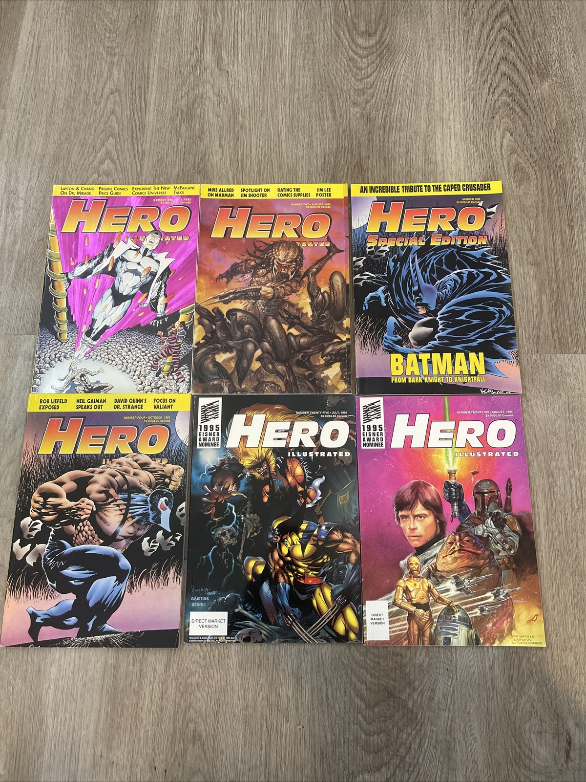 Vintage Lot Hero Illustrated Magazines Number 1 1993 1995 Rare HTF