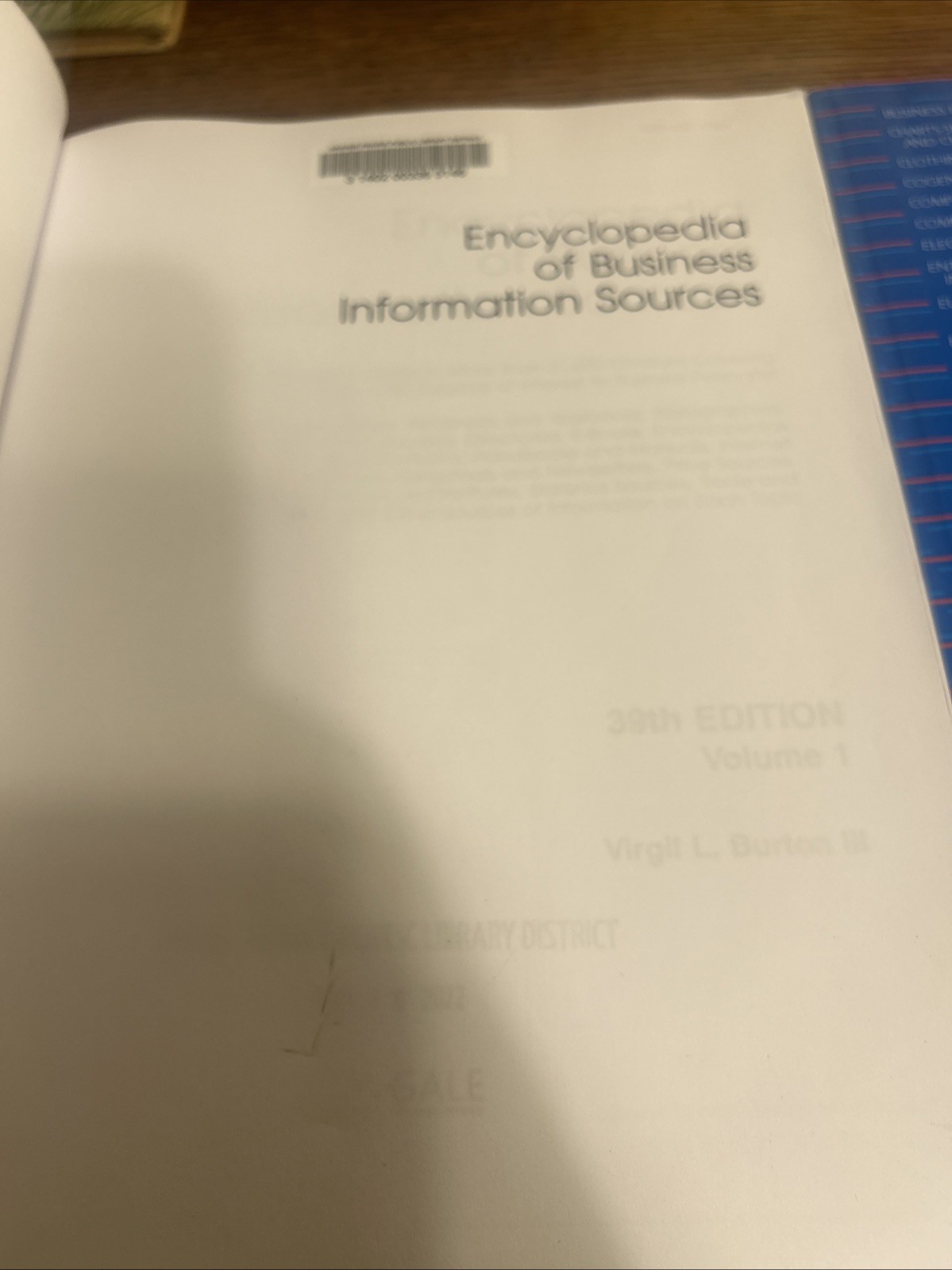 Encyclopedia of Business Information Sources 39th Ed. SET A-Z Paperback Book