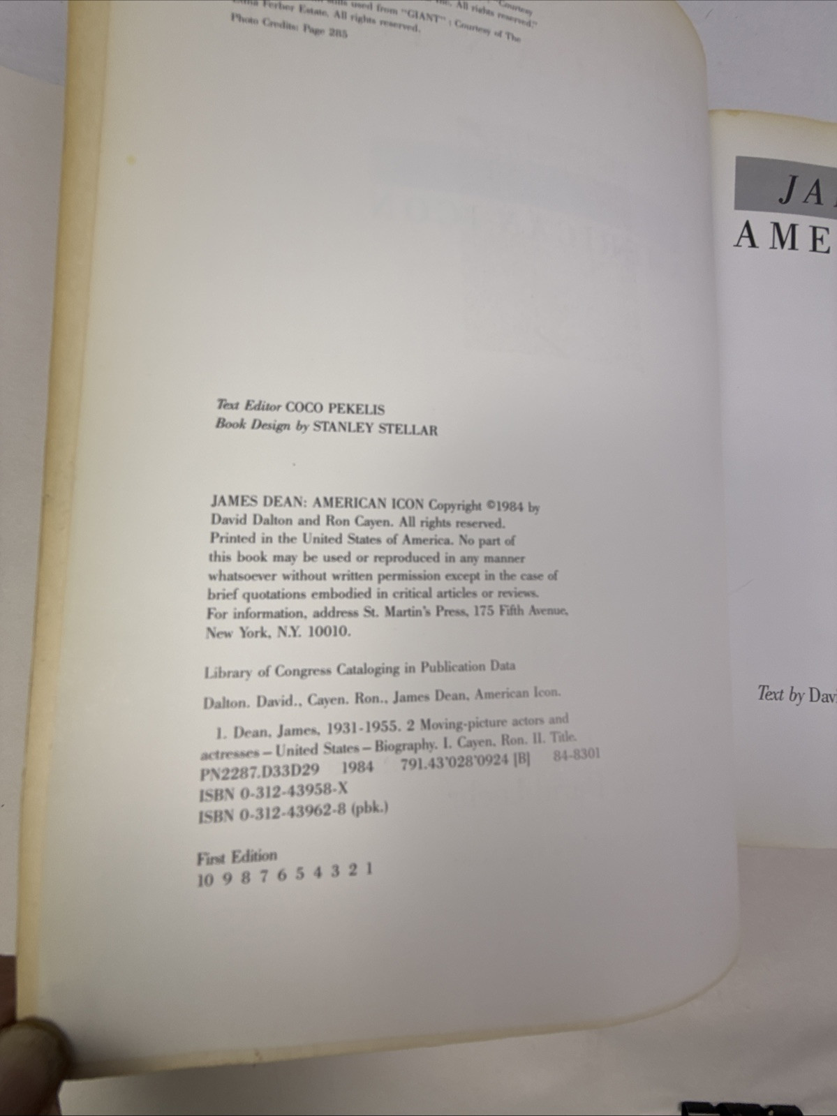 James Dean American Icon. First Edition. 1984