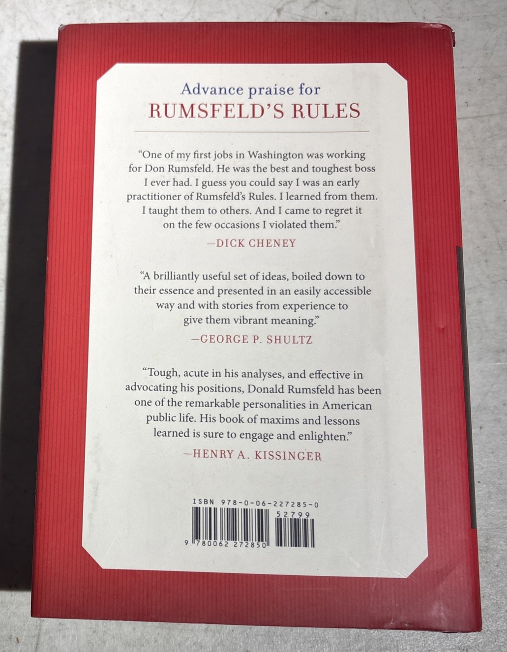 RUMSFELD’S RULES Donald Rumsfeld, RARE SIGNED COPY FIRST EDITION, VINTAGE BOOK