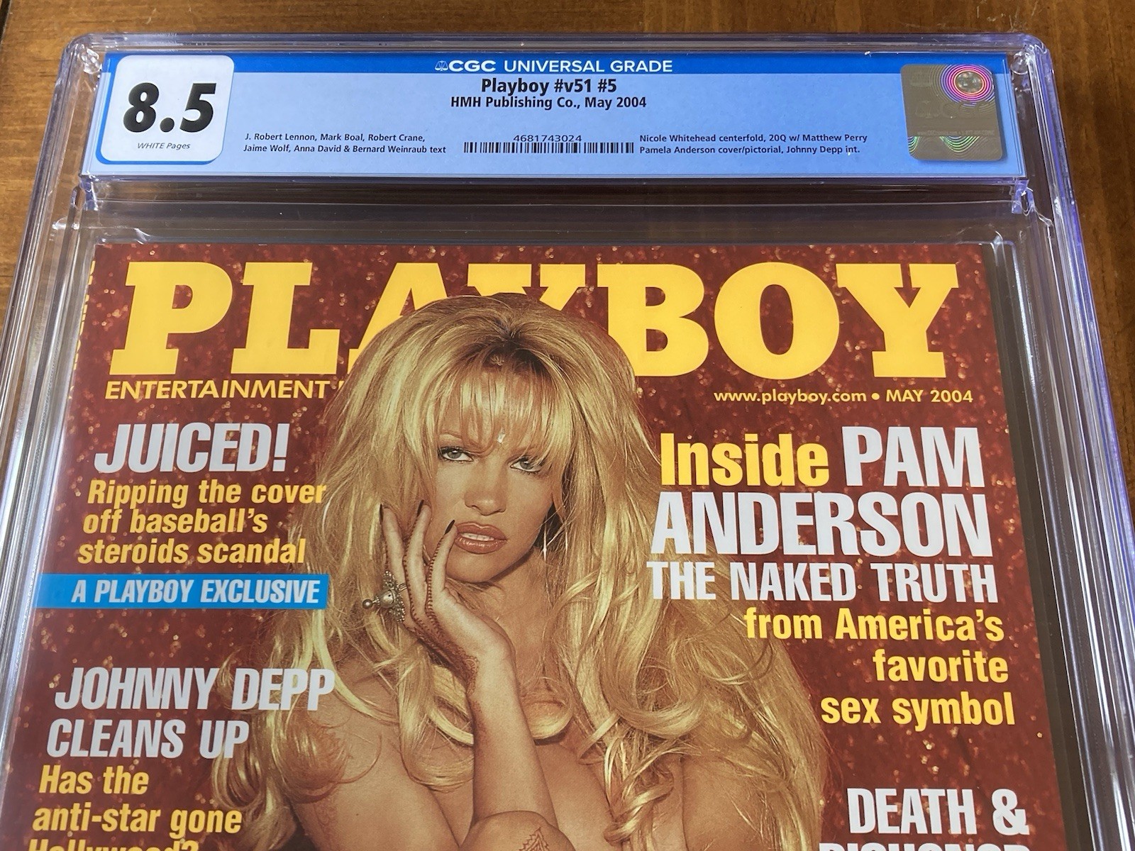 Pamela Anderson Playboy CGC 8.5 White Newsstand (2004)- J Depp Matthew Perry