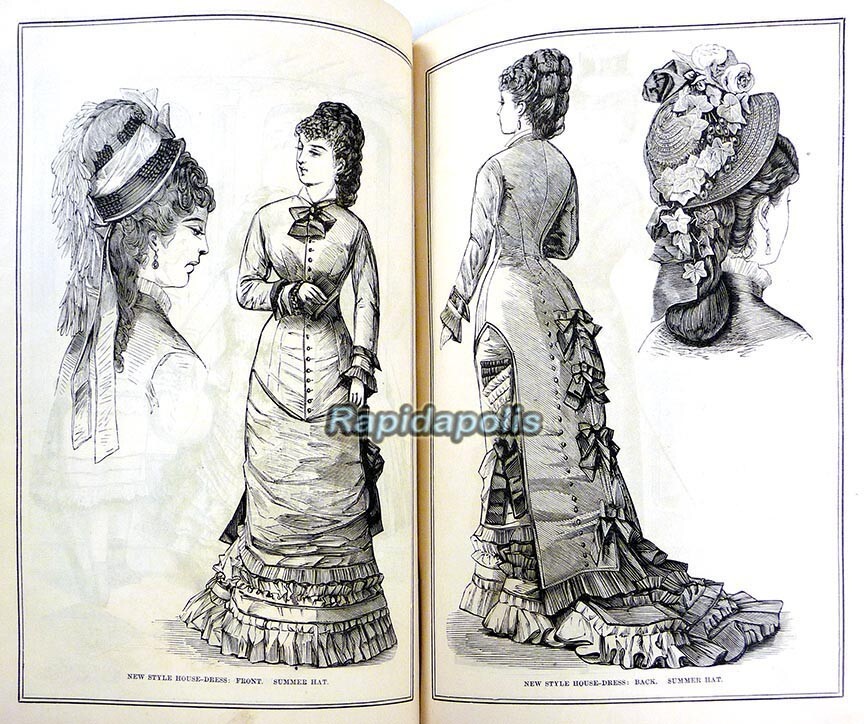 Leather Bound PETERSON’s MAGAZINE 1876 & 1877 ~ 900+ heavily illustrated pages