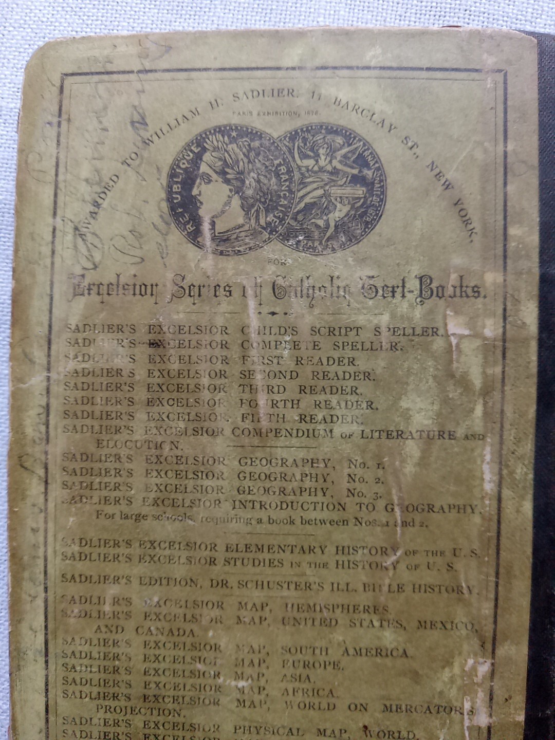 SADLIER’S ELEMENTARY HISTORY OF THE UNITED STATES 138 Pages 1ST. ED. 1877