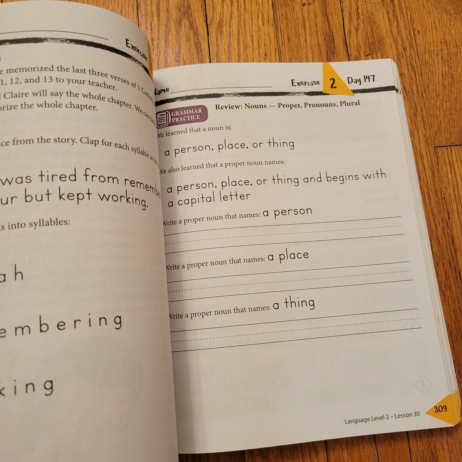 MasterBooks Language Lessons for a Living Education Level 2 Curriculum Workbook
