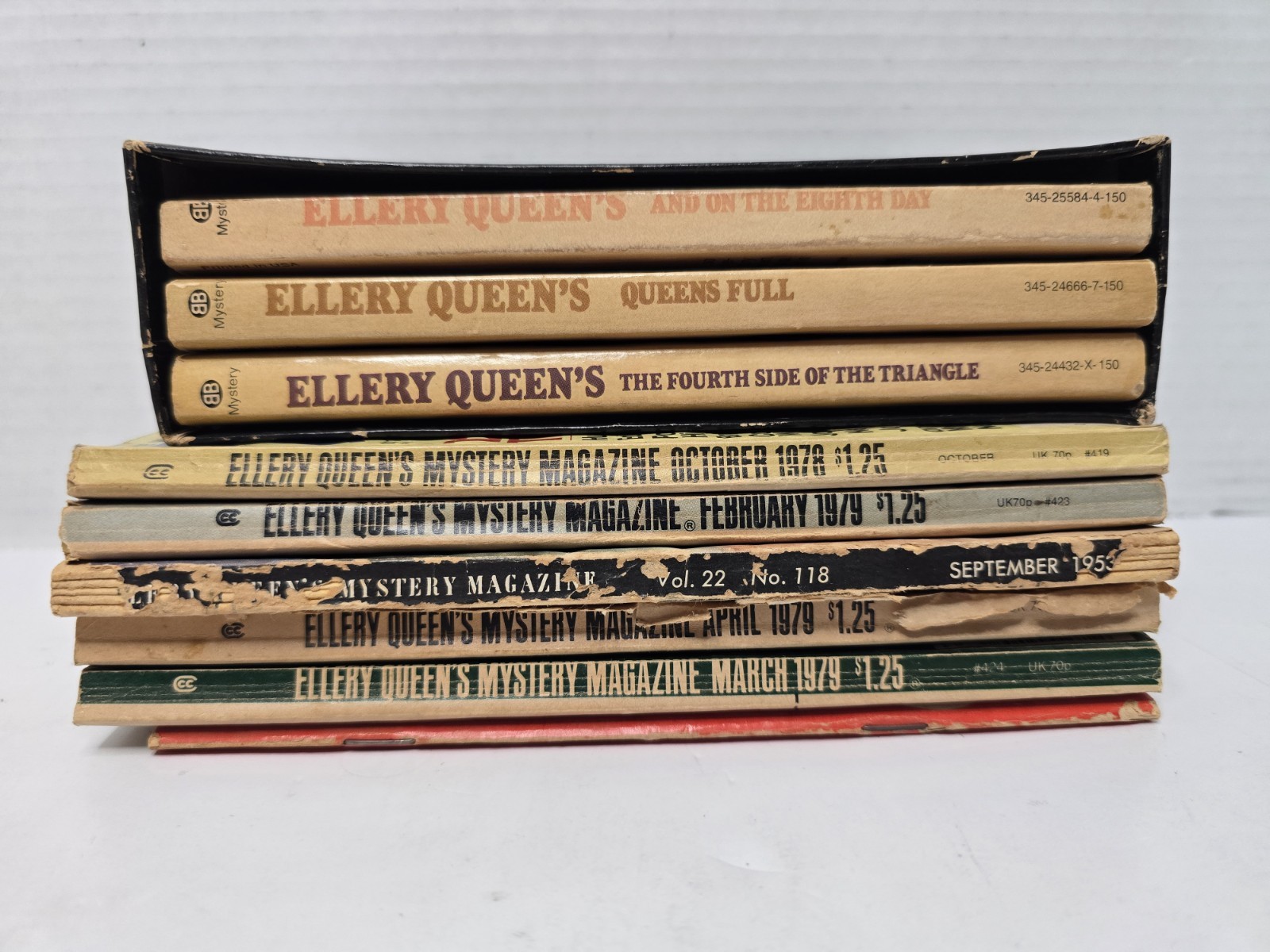 Lot of 9 Ellery Queen Vintage Pocket Books 50’s