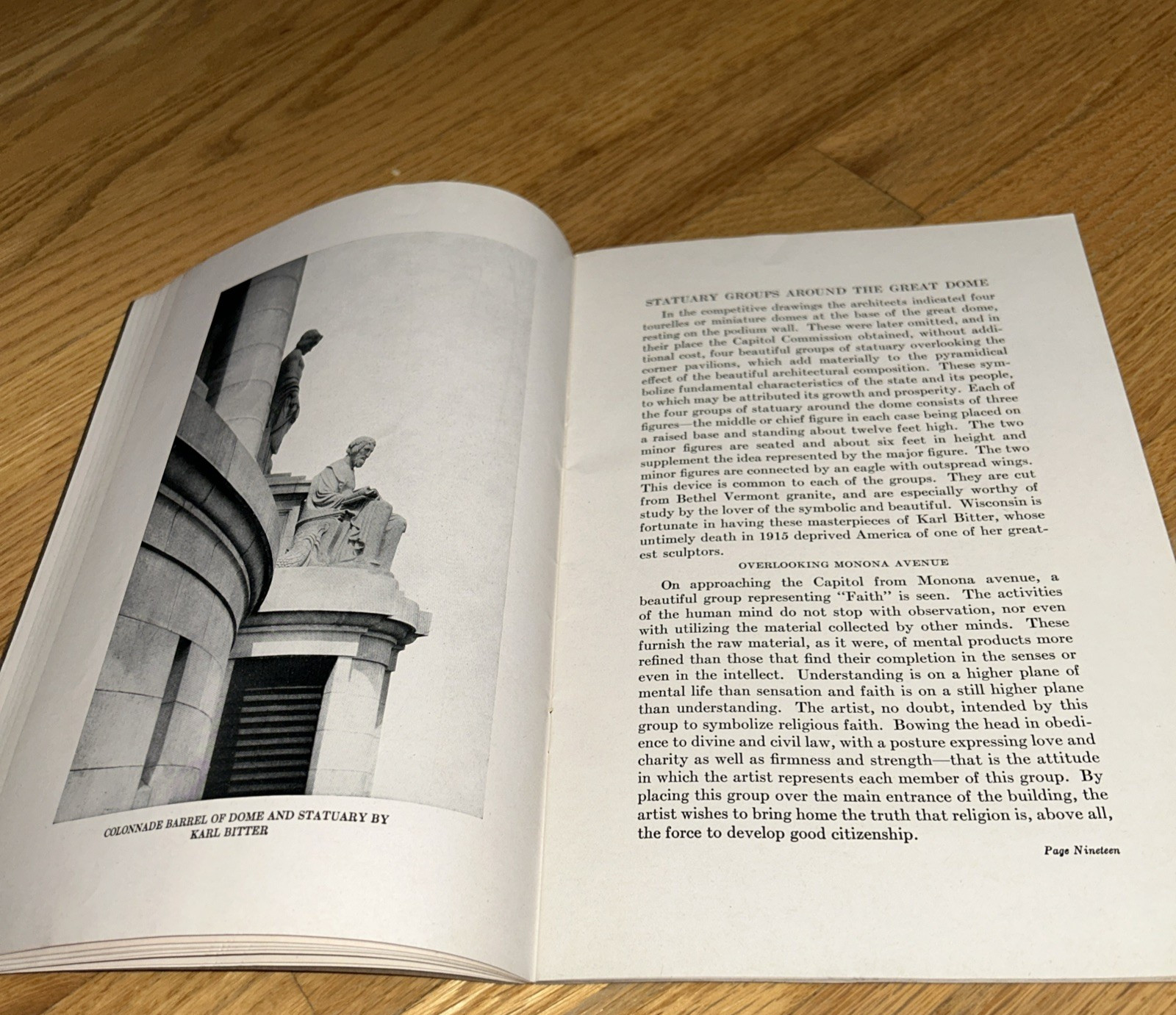 1920s GUIDE BOOK FOR WISCONSIN’S CAPITOL 58 pages with Photos