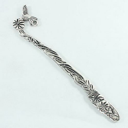 2pcs 122×11.3mm Hook:21mm Tibetan Silver Hummingbird Craft Bookmarks H3073