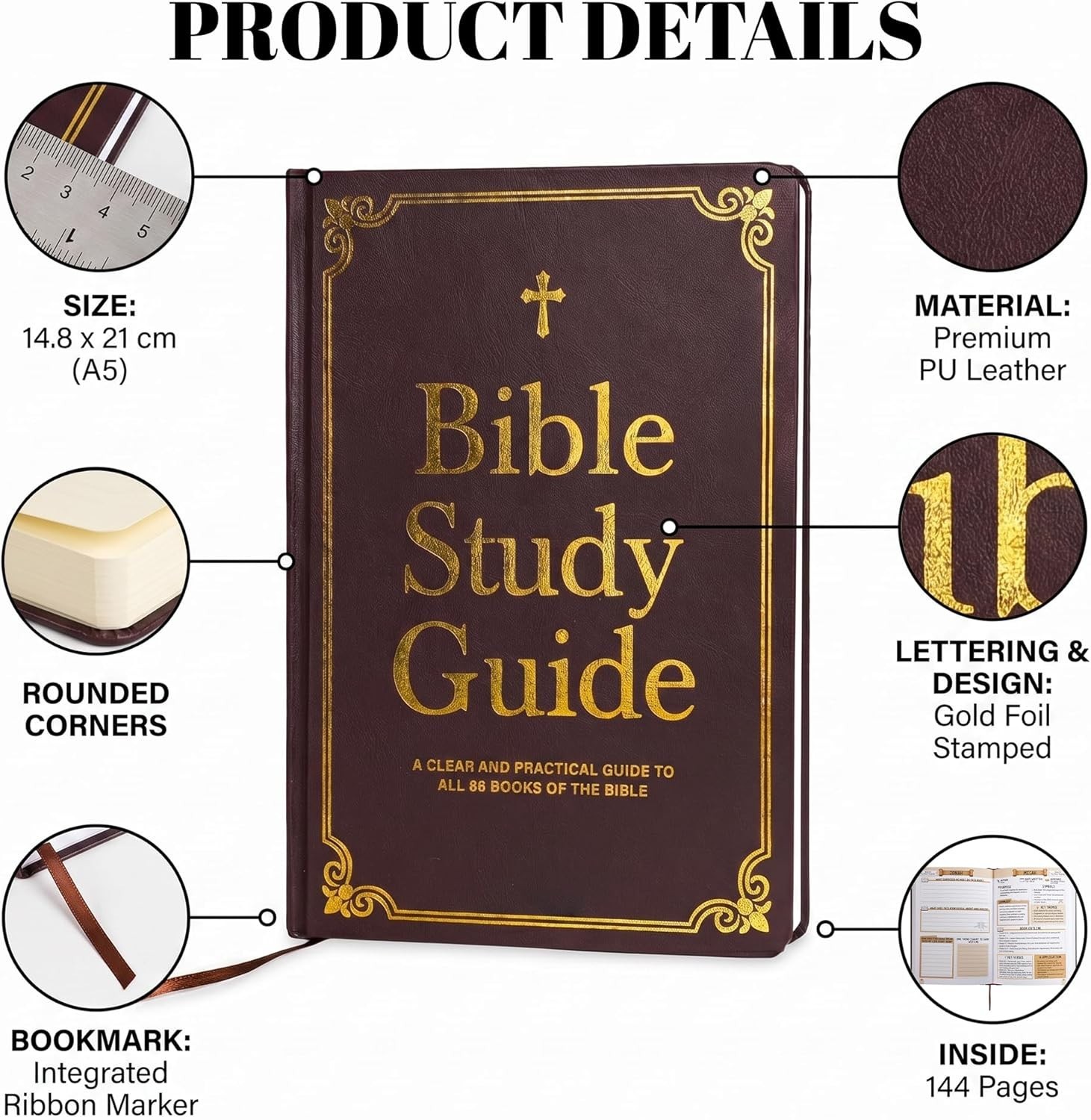 Bible Study Guide for Women Men All 66 Books Christian Devotional Journal