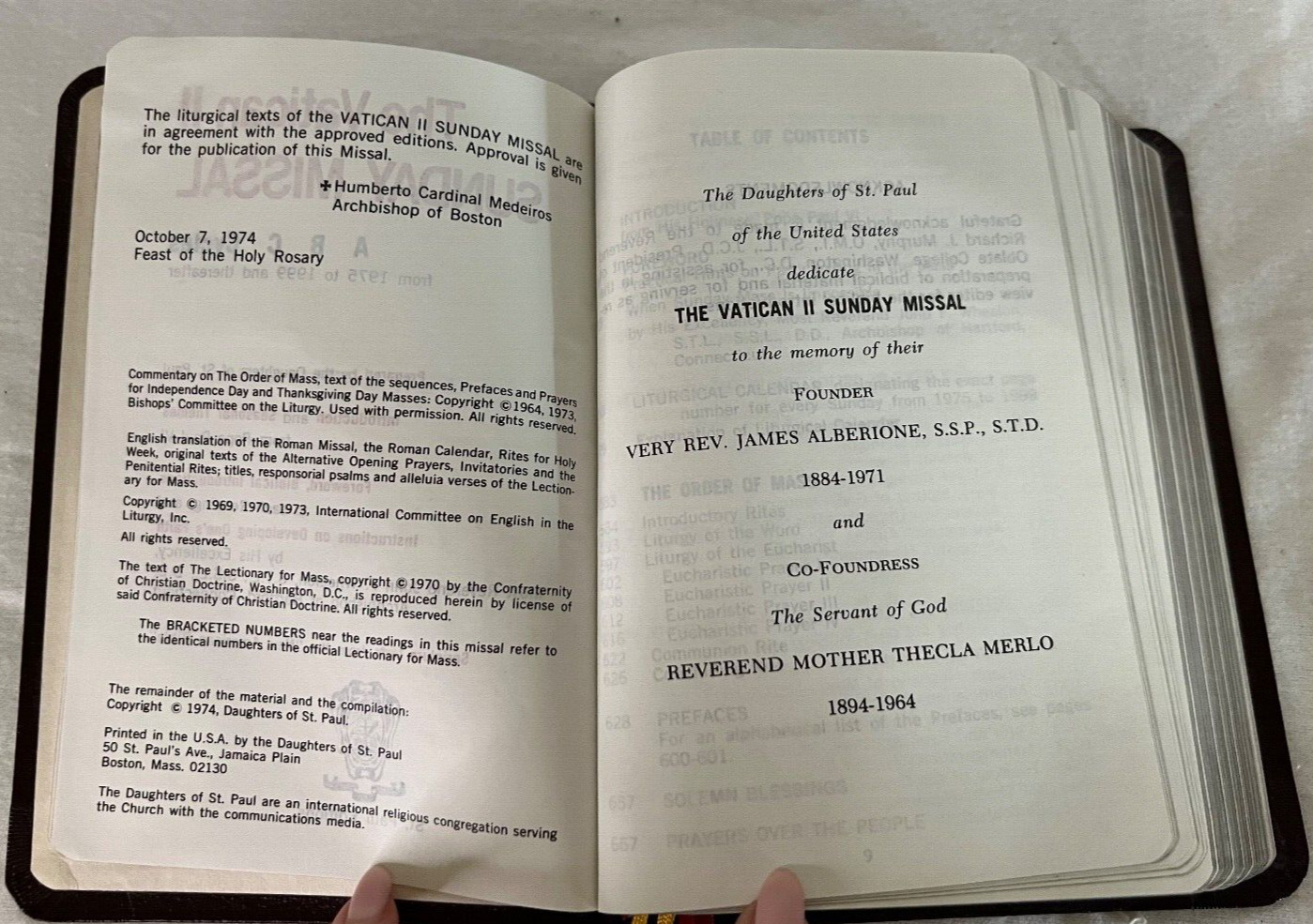 The Vatican II Sunday Missal ABC Cycles Daughters of St. Paul Vegan Leather