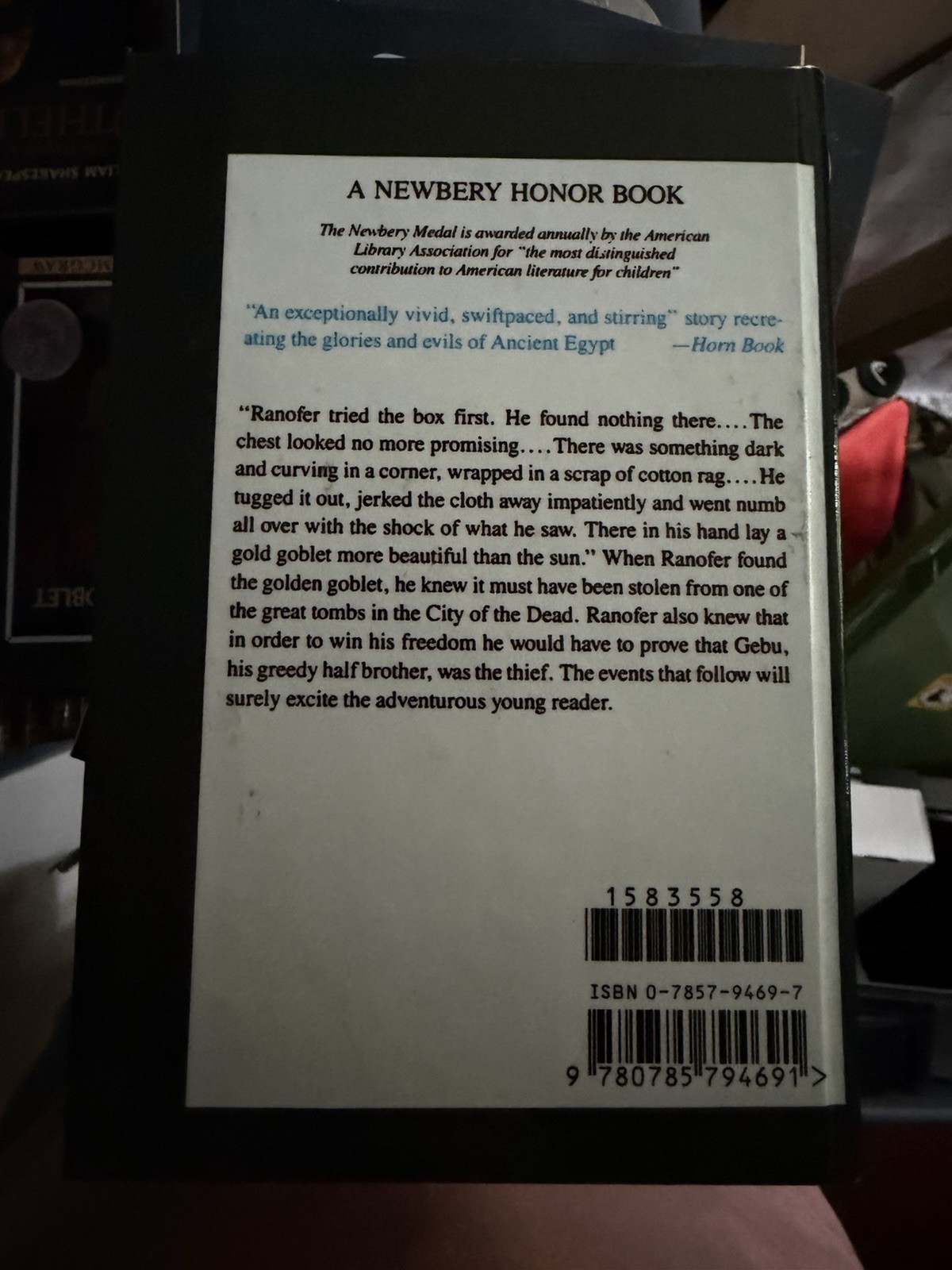 The Golden Goblet by Eloise Jarvis McGraw Hardcover Newbery Honor Book