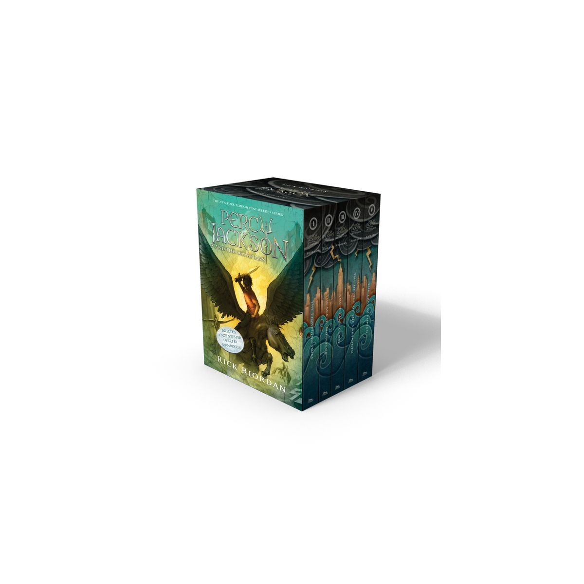 Percy Jackson and the Olympians 5 Book Paperback Boxed Set with poster – by Rick