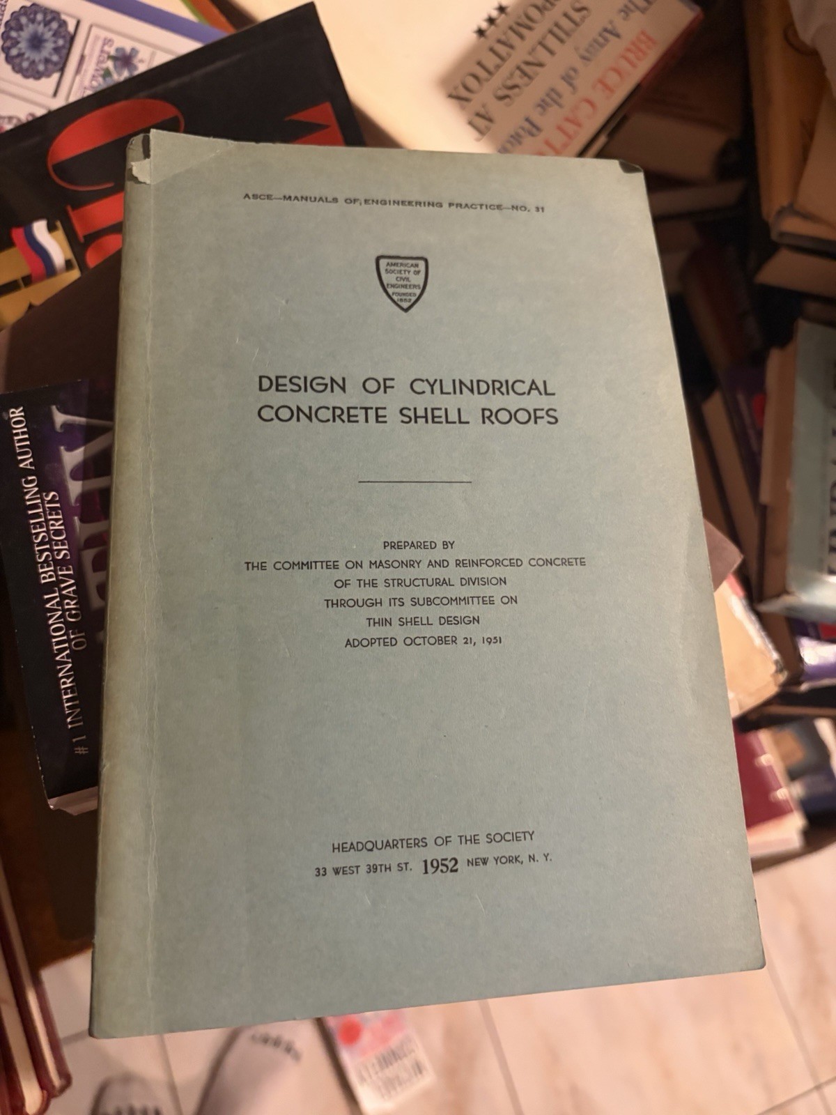 Design of Cylindrical Concrete Shell Roofs (ASCE Manuals of Engineering Practice