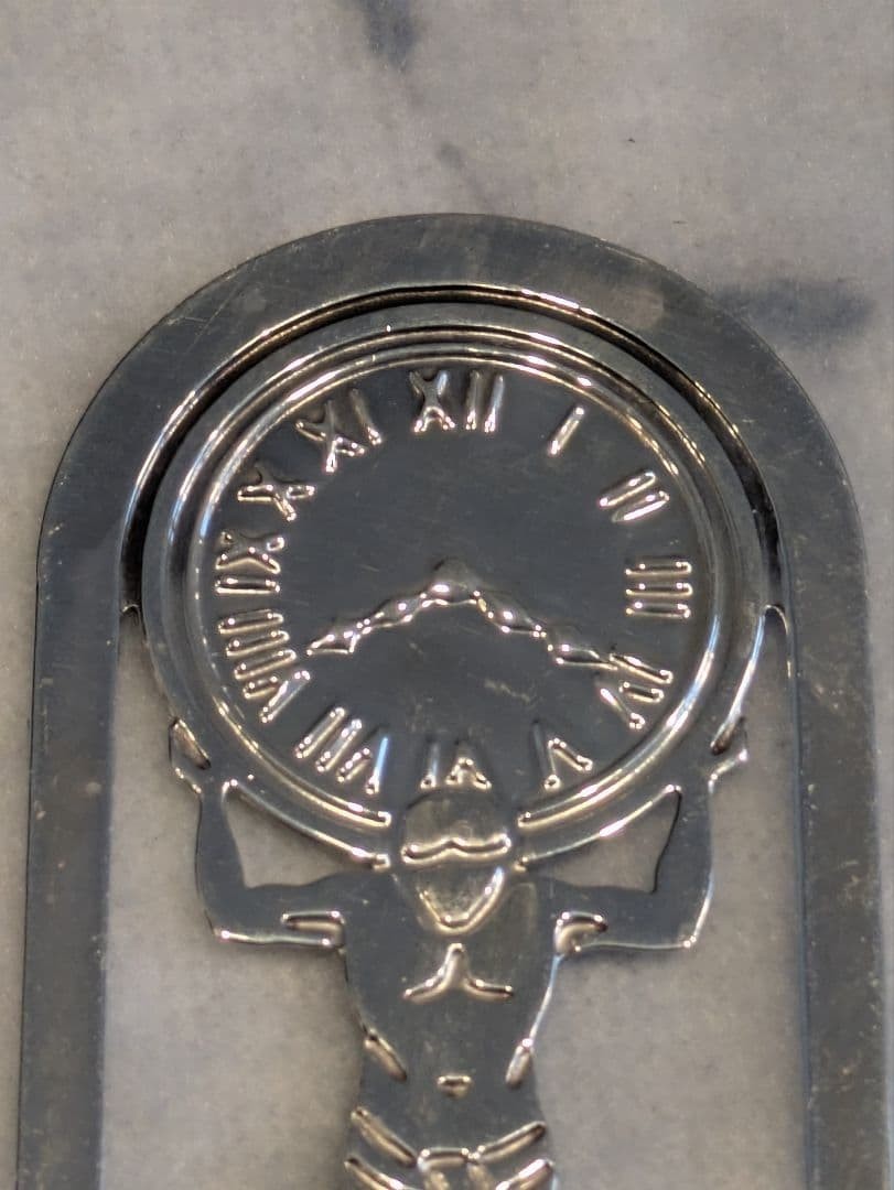 Authentic Tiffany & Co Atlas Clock Bookmark Metal Sterling Silver 7cm / 2.8in