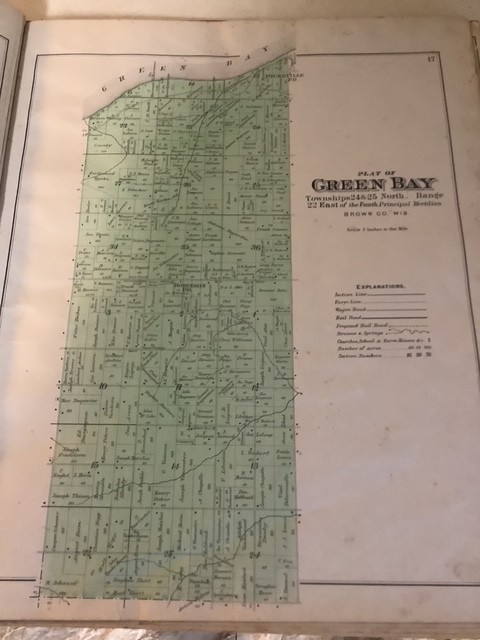 Wisconsin Atlas Plat Book Brown County 1889 History Color Maps Green Bay De Pere