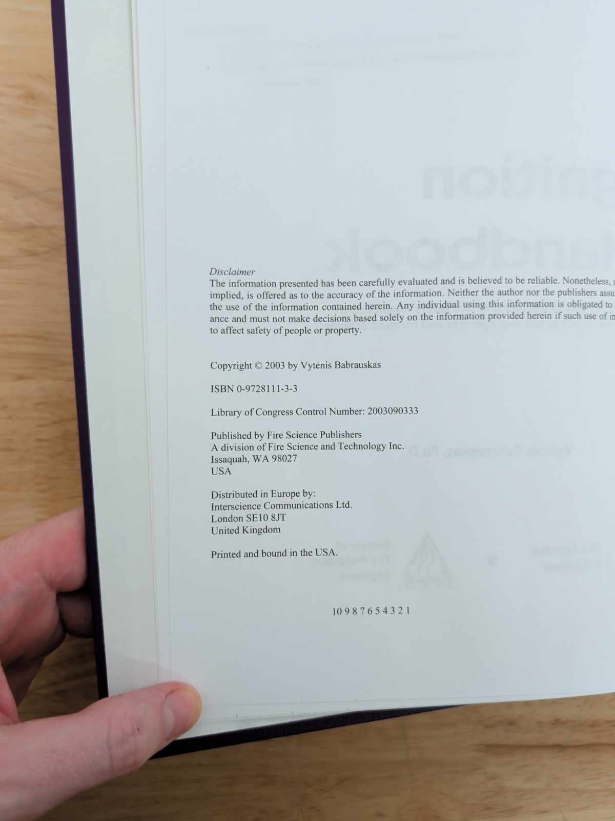 Ignition Handbook: Principles and Applications to Fire Safety Engineering…