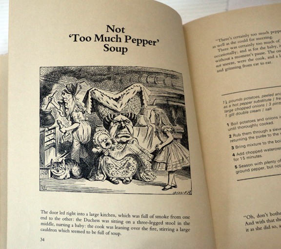 Vintage Alice’s Cookbook a Culinary Diversion, John Tenniel Illustrations, 1975