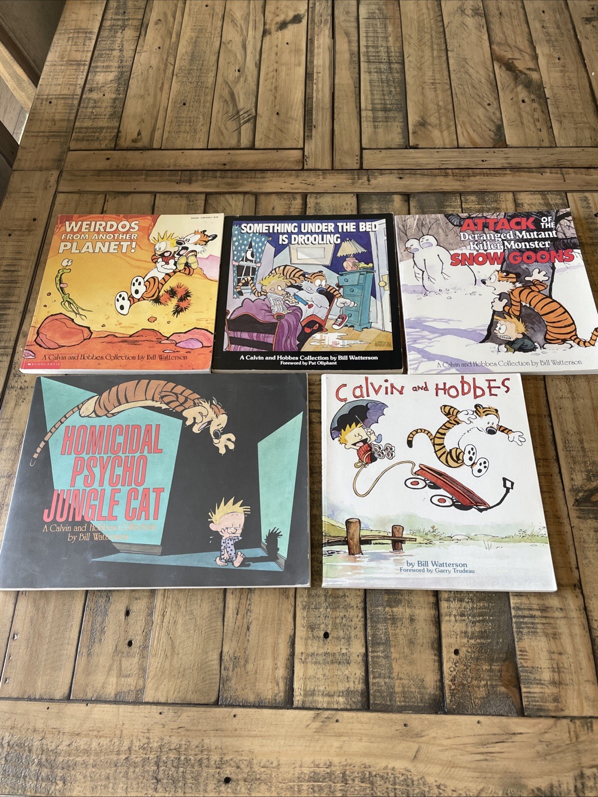 Calvin and Hobbes 5 Book Lot Paperback Bill Watterson Comic Collection Set