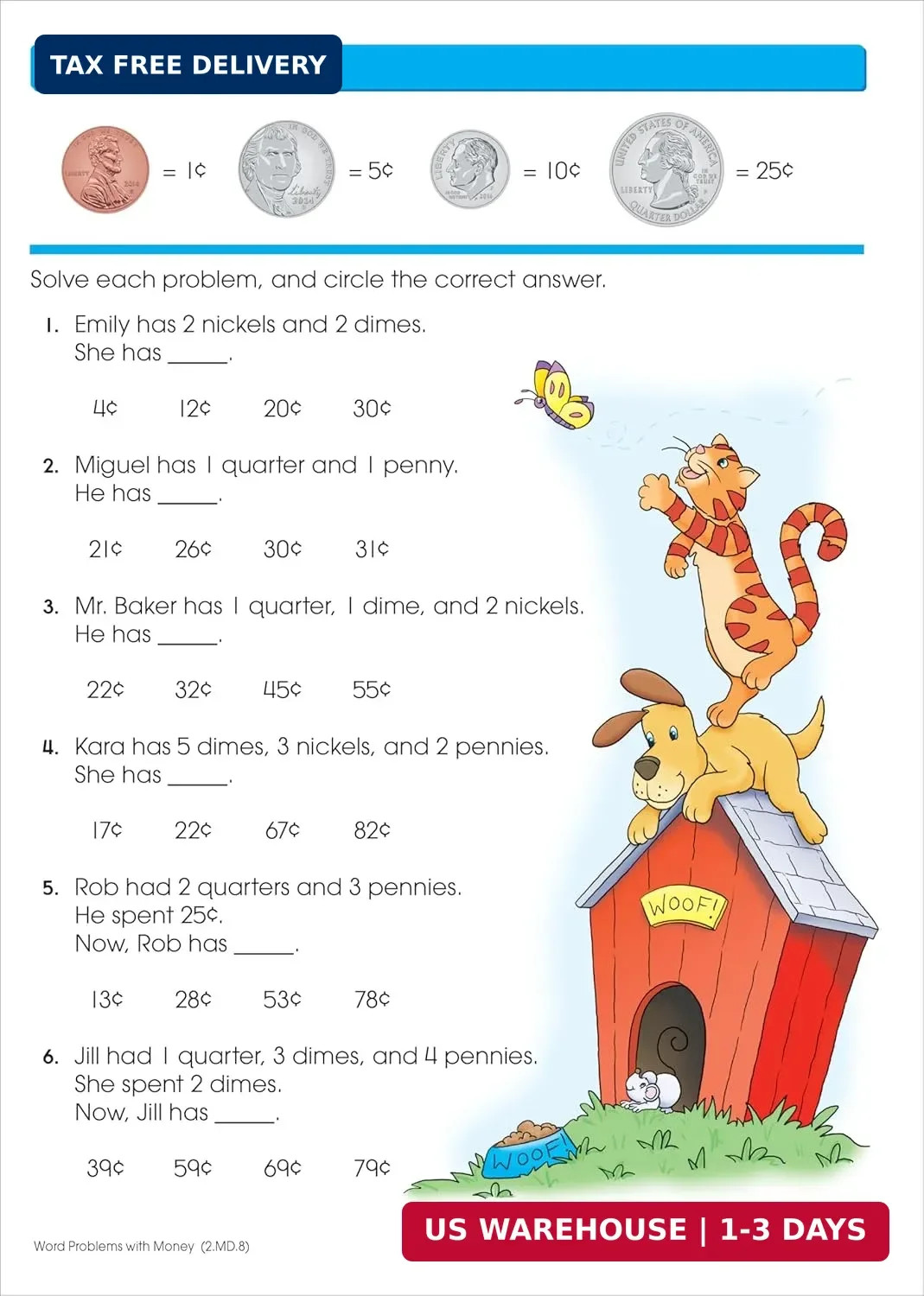 School Zone – Math Basics 2 Workbook – 64 Pages, Ages 7 to 8, 2nd Grade….