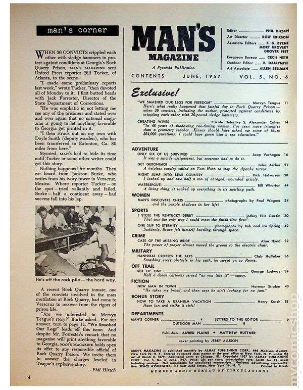 Man’s Magazine Vol. 5 #6 VF+ 8.5 1957