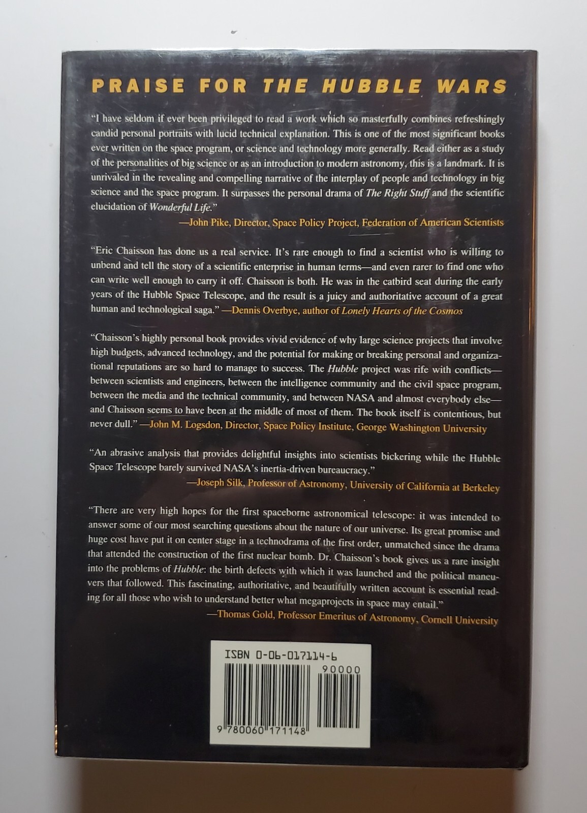 The Hubble Wars – Astrophysics Meets Astropolitics by Eric J. Chaisson (1994 HC)