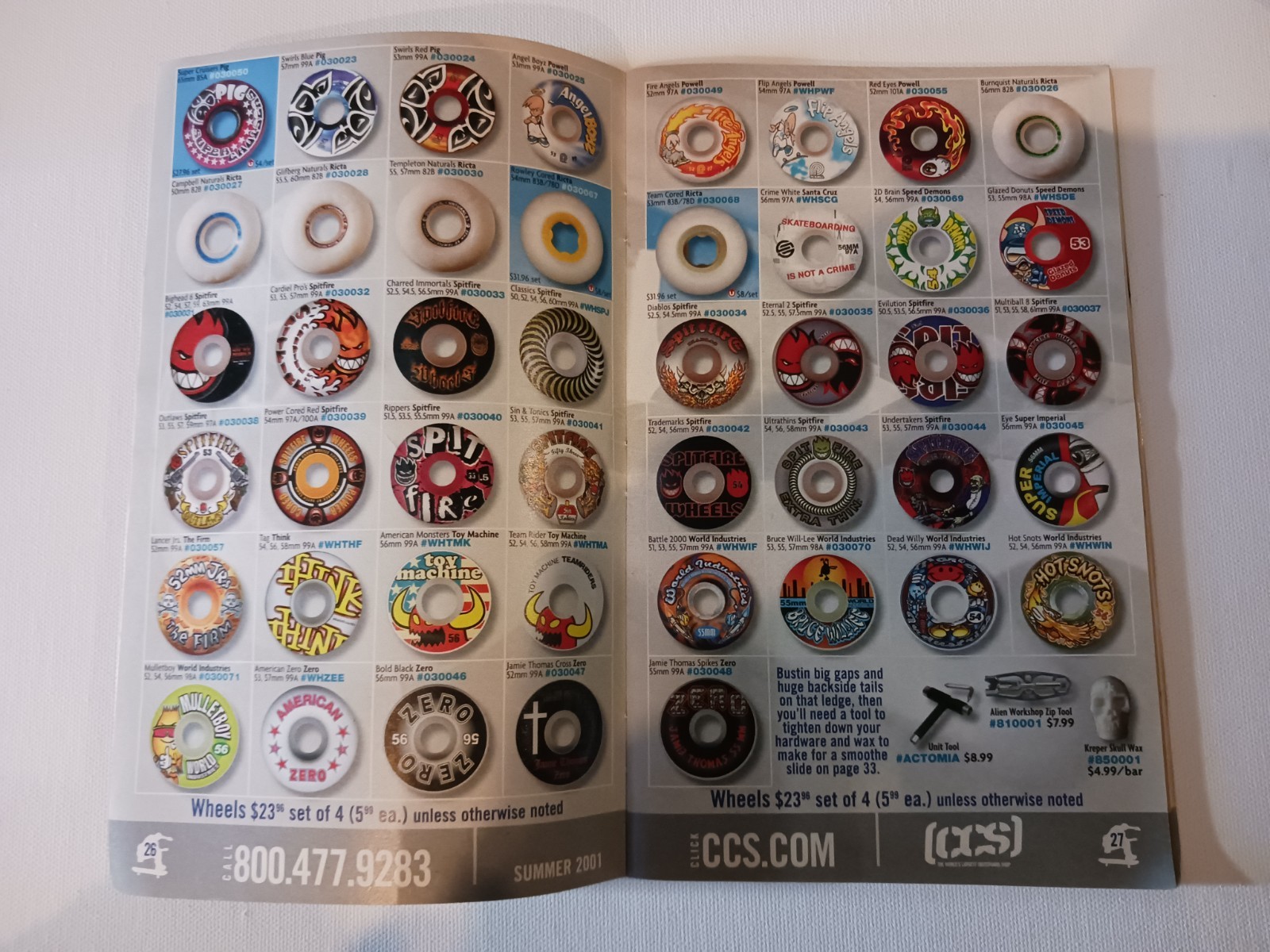 CCS Summer 2001 Skateboarding Catalog RARE w BONUS ETNIES Catalog throw-in!