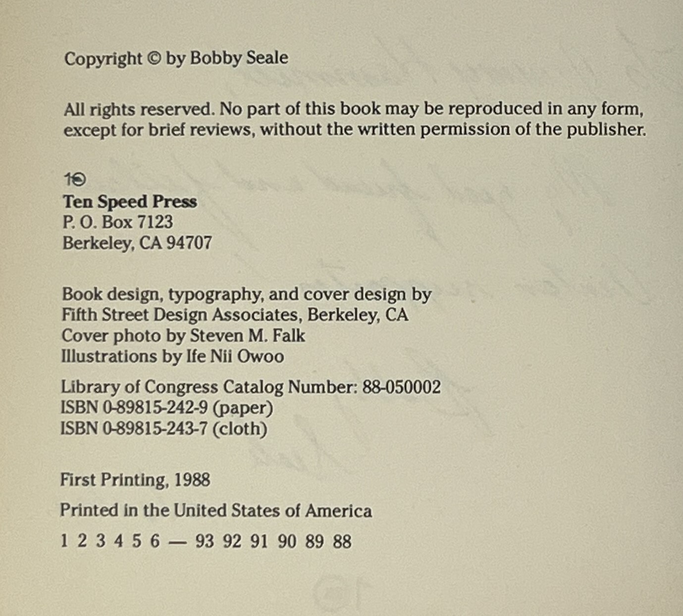 VTG SIGNED 1ST ED.: Barbeque’n With Bobby, Bobby Seale – 1988 PB Ten Speed Press