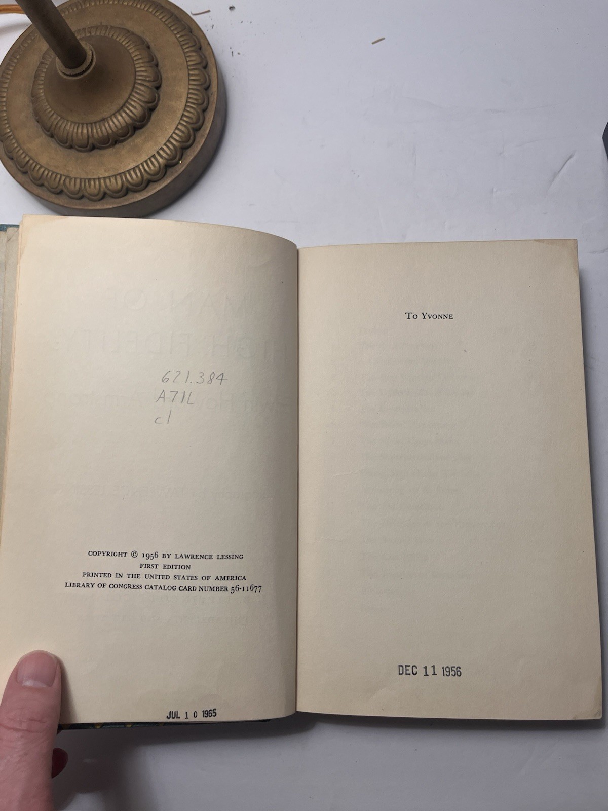 1956 1st Ed Man of High Fidelity Edwin Howard Armstrong Lessing Ex Library