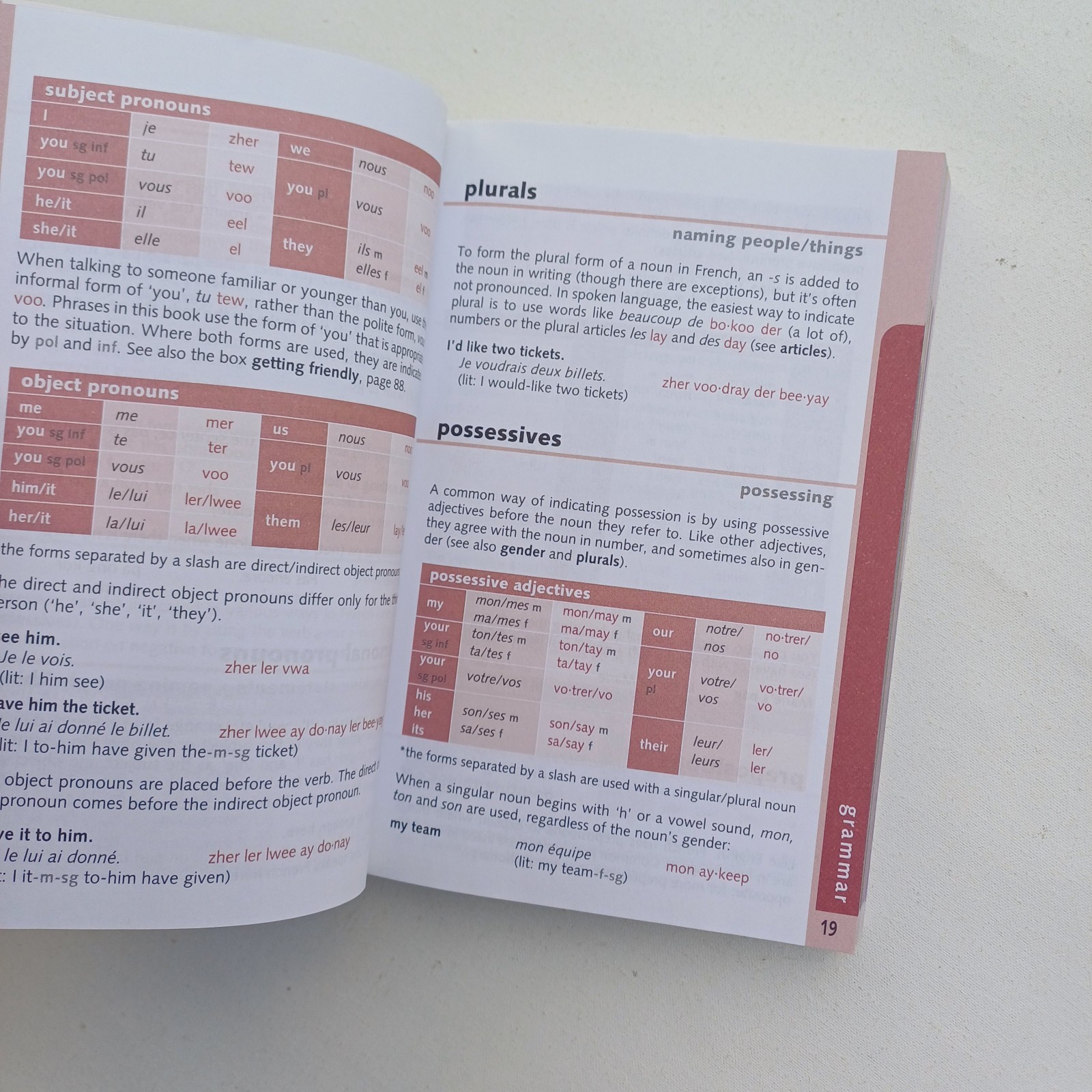 Lonely Planet French Phrasebook & Dictionary 4th Ed 2011 Palm Sized 140mm x 95mm