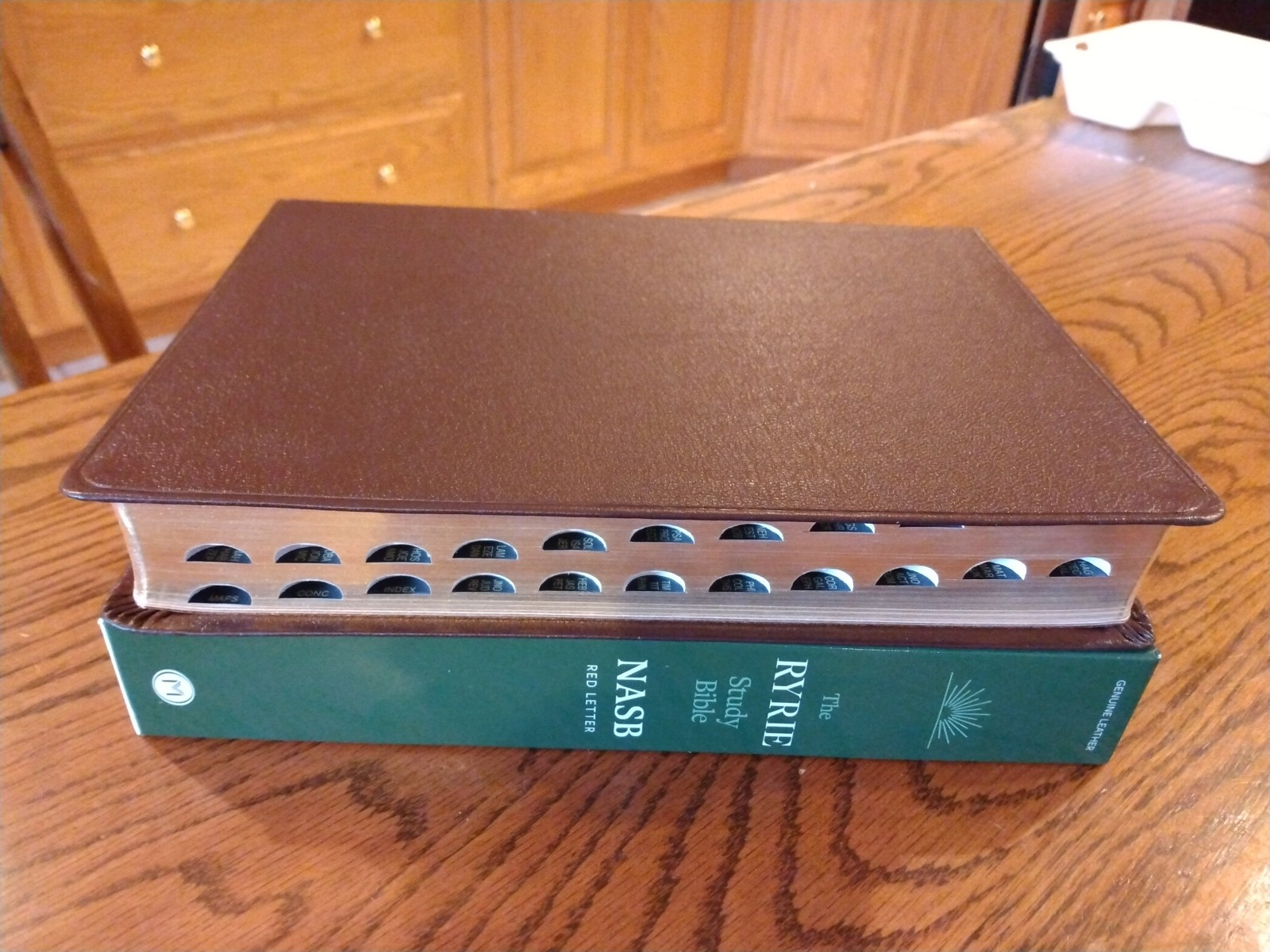 NASB Ryrie Study Bible~ Burgundy Genuine Leather ~Indexed Red letter