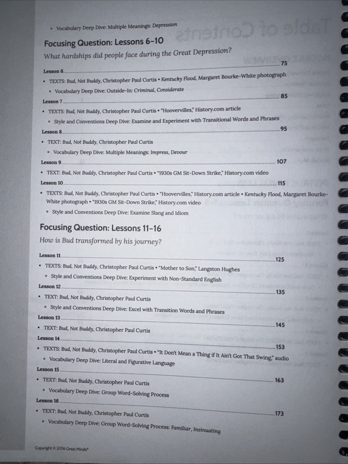 Great Minds Wit & Wisdom Grade 6 Module 1 Great Depression Teacher’s Ed VGC