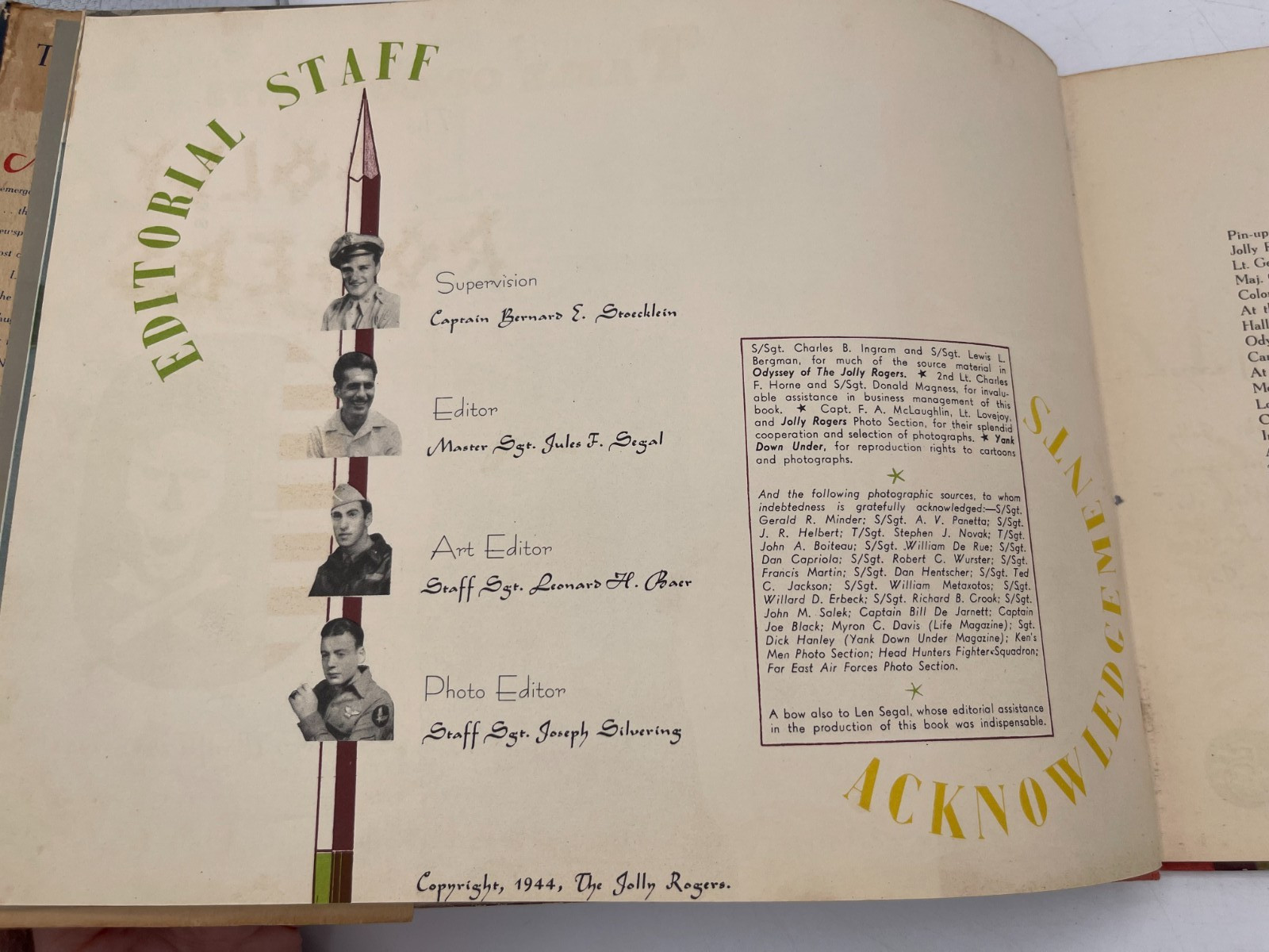 1944 TRUE FIRST EDITION The Jolly Rogers 90th Bomb Group Unit History WW2 B-24