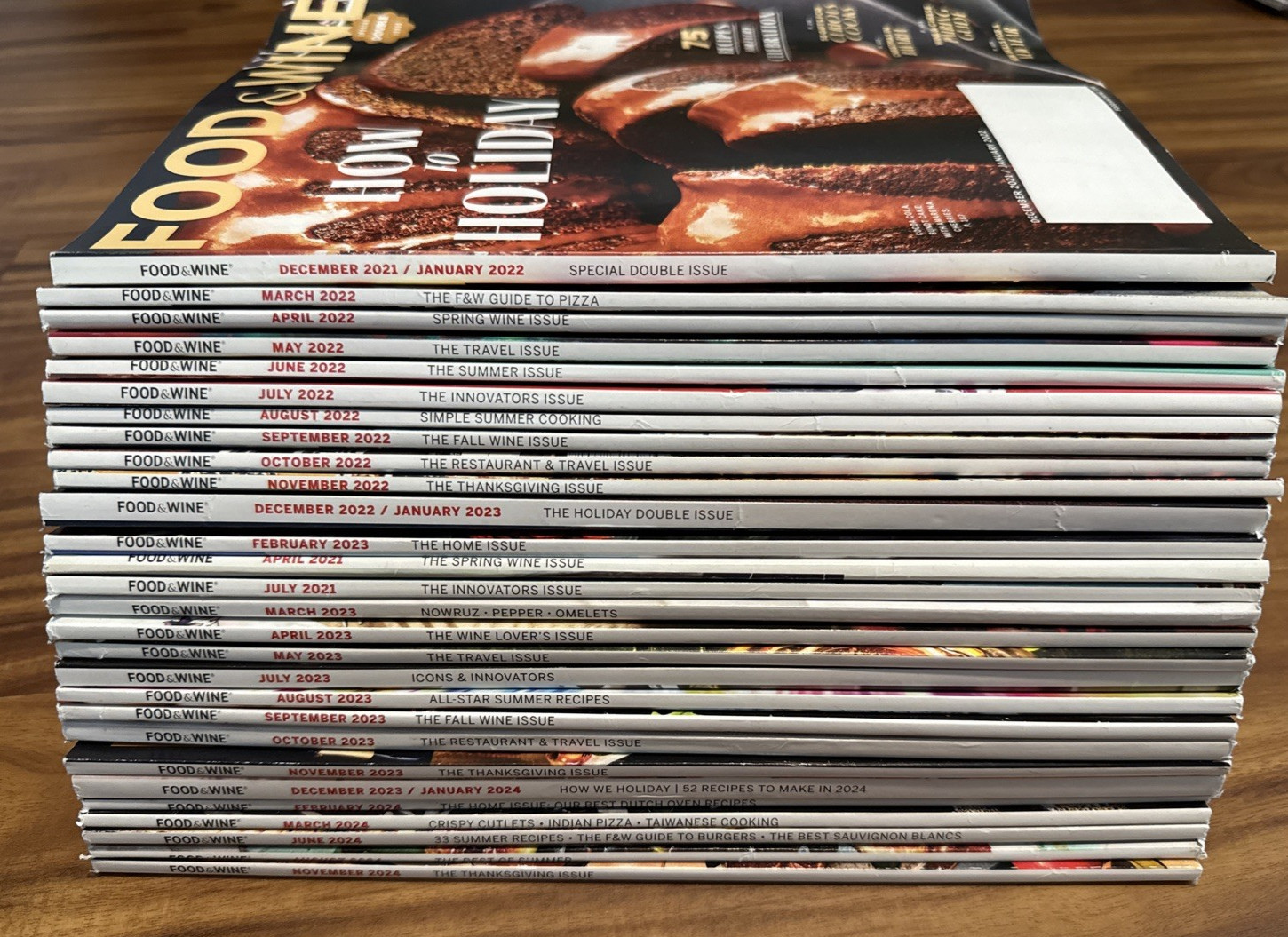 Food & Wine Magazine 28 Issue Lot 2021-2024
