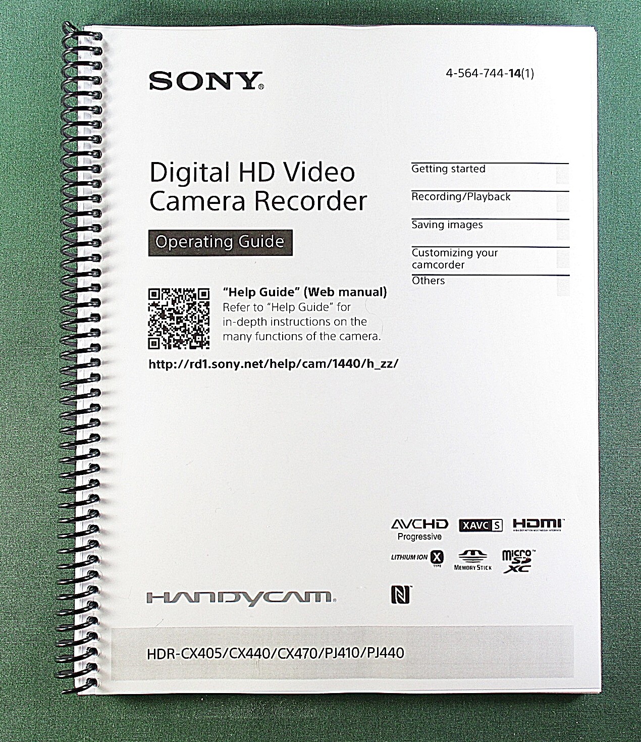 Sony HDR-CX405 / CX440 / CX470 Instruction Manual: 36 Pages & Clear Covers!