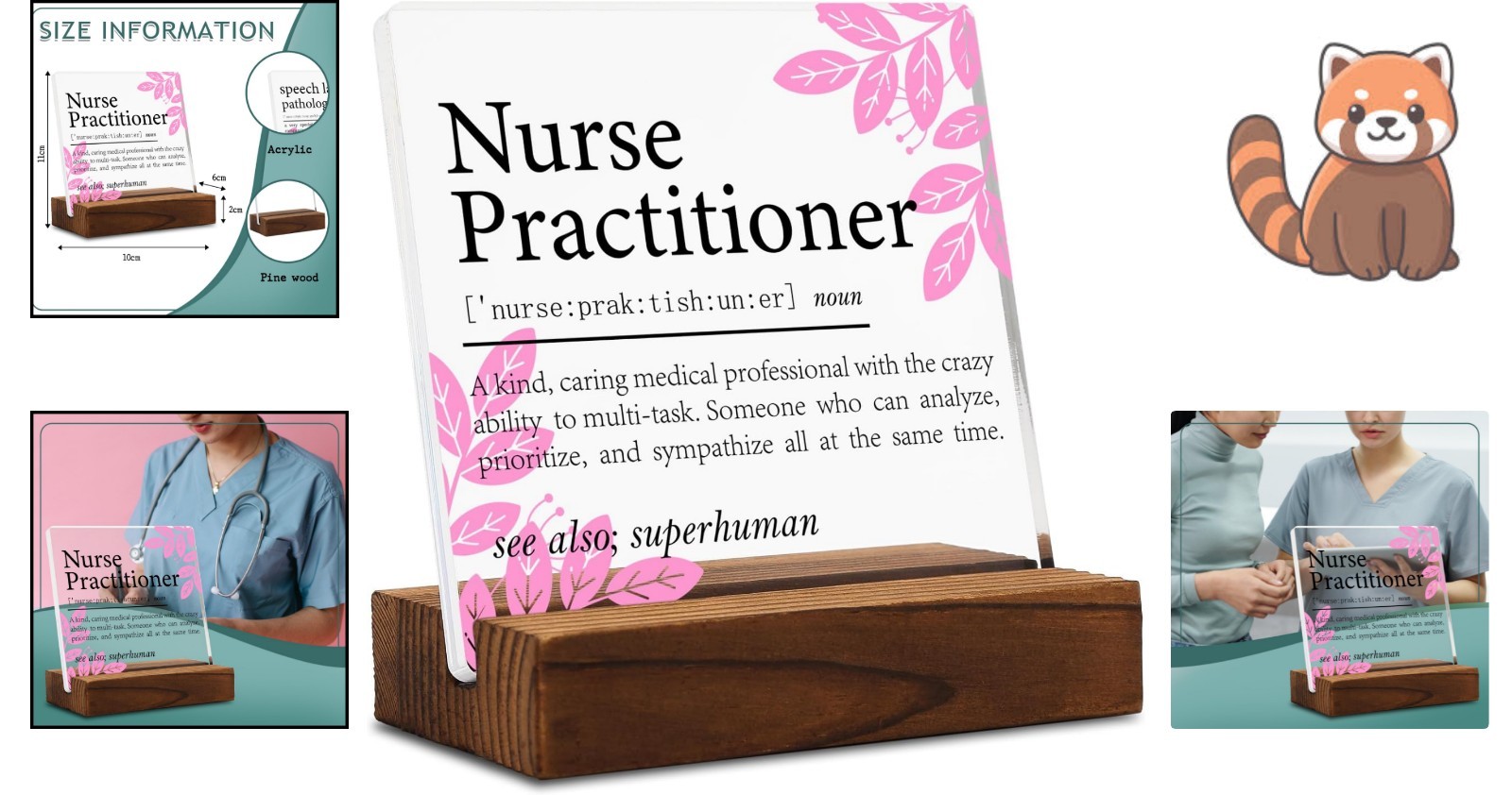Clear Acrylic Nurse Practitioner Appreciation Sign for Office Decor – 4.7×2.7in
