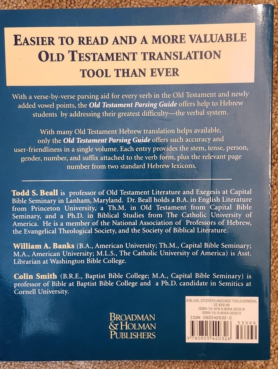 Old Testament Parsing Guide: Revised and Updated Edition by Beall, Banks, Smith