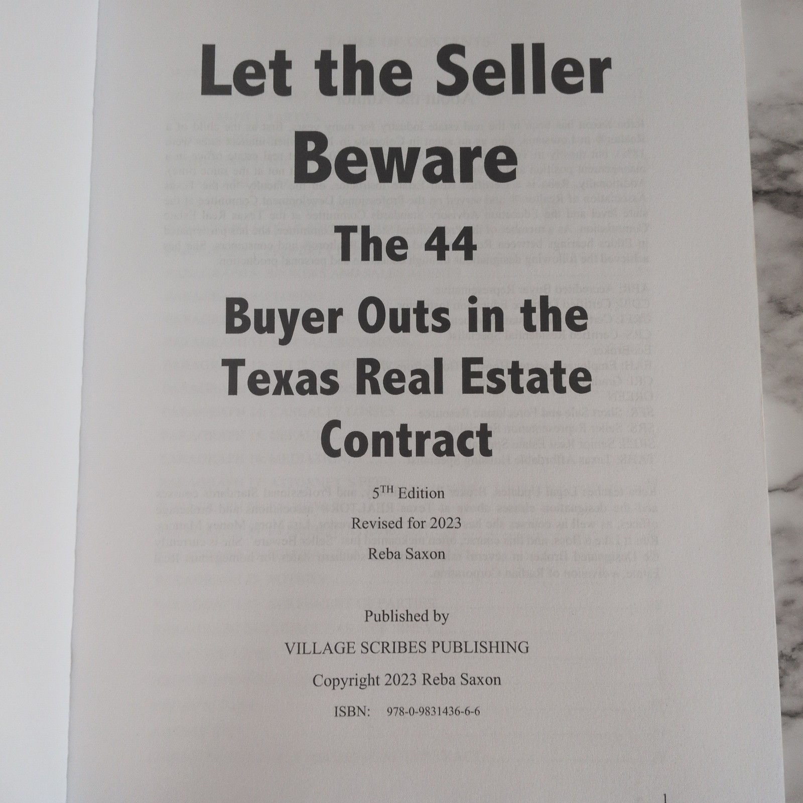 Let the Seller Beware The 38 Buyer Outs in the Texas Real Estate Contract 4th Ed