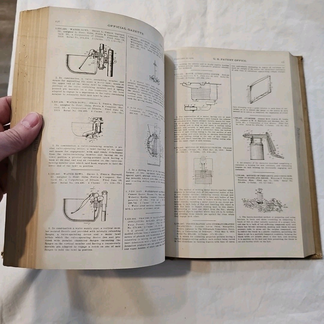 Antique Official Gazette of the United States Patent Office February 1920 Vo 271