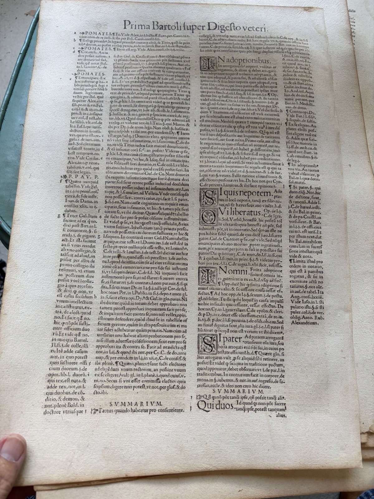 Antique Original 16th Century 1500’s Large 16.5×11 Inch Italian Book Pages 8