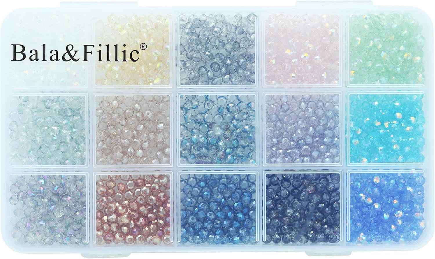 4Mm Crystal Rainbow Colors Glass Briolette Faceted Rondelle Beads for Making Jew
