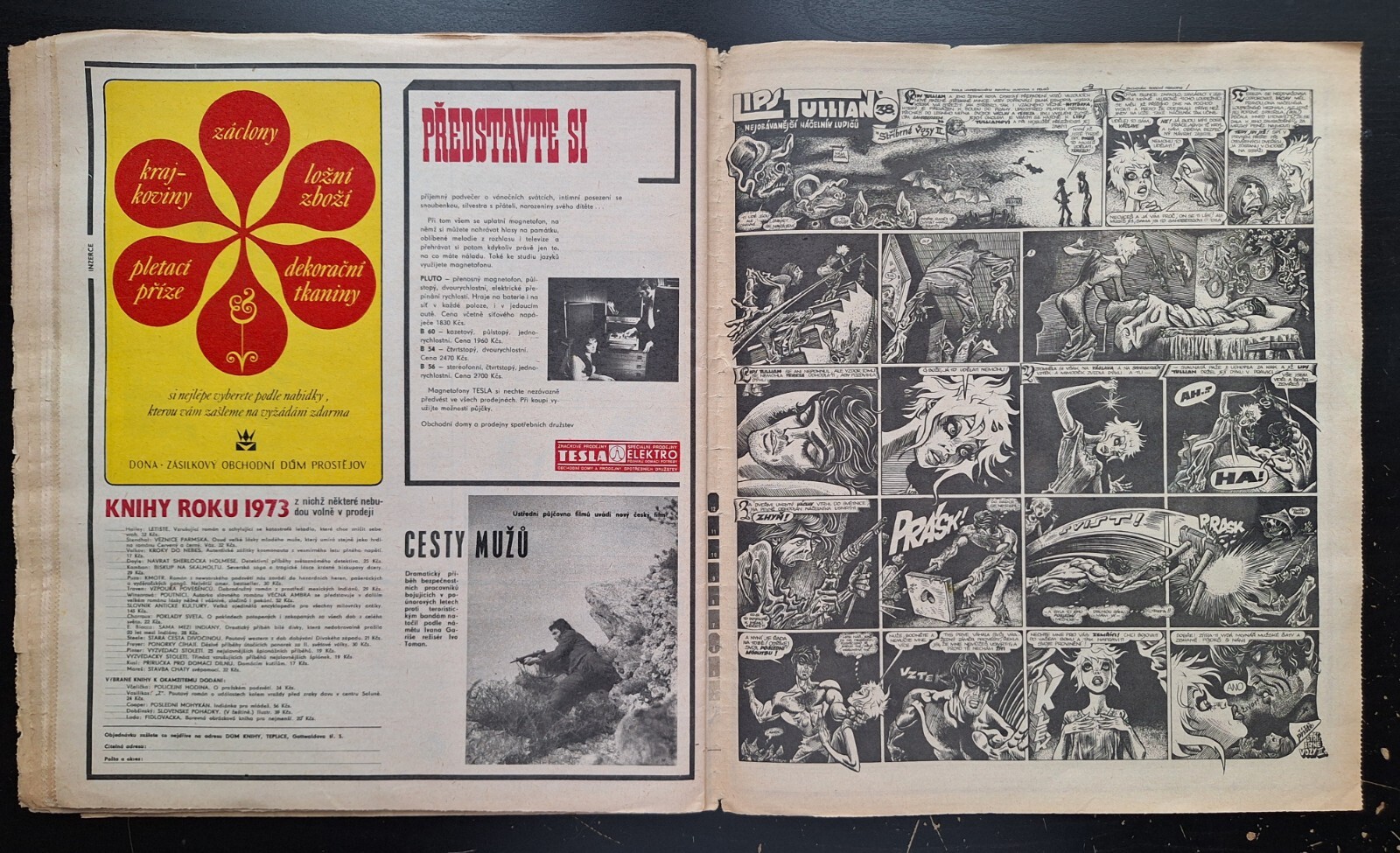 KAJA SAUDEK – COMIC LIPS TULLIAN No. 38, CZECH MAGAZINE MLADY SVET, No. 41/1972